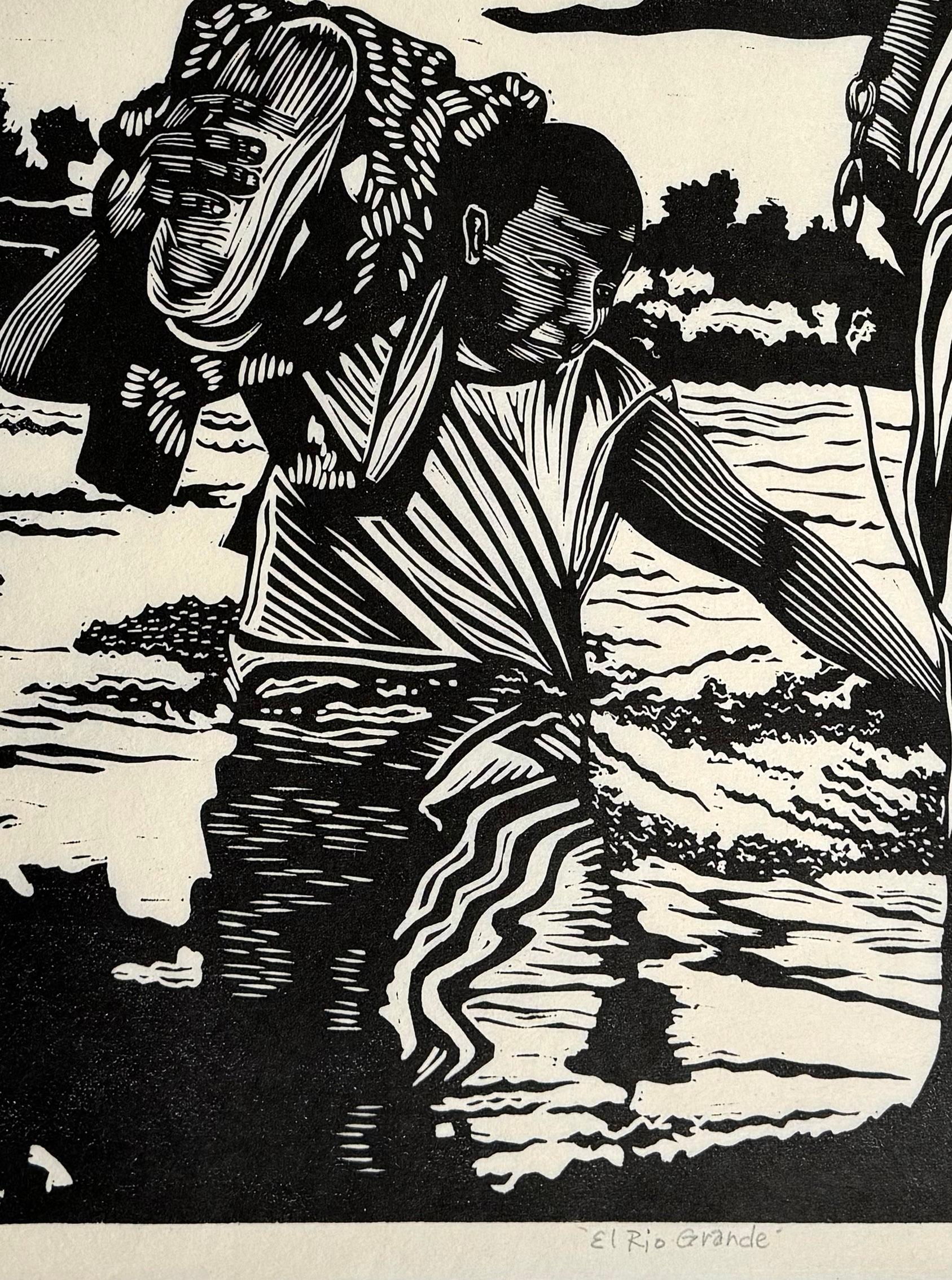 El Río Grande - Portrait Print Negro de Juan Fuentes