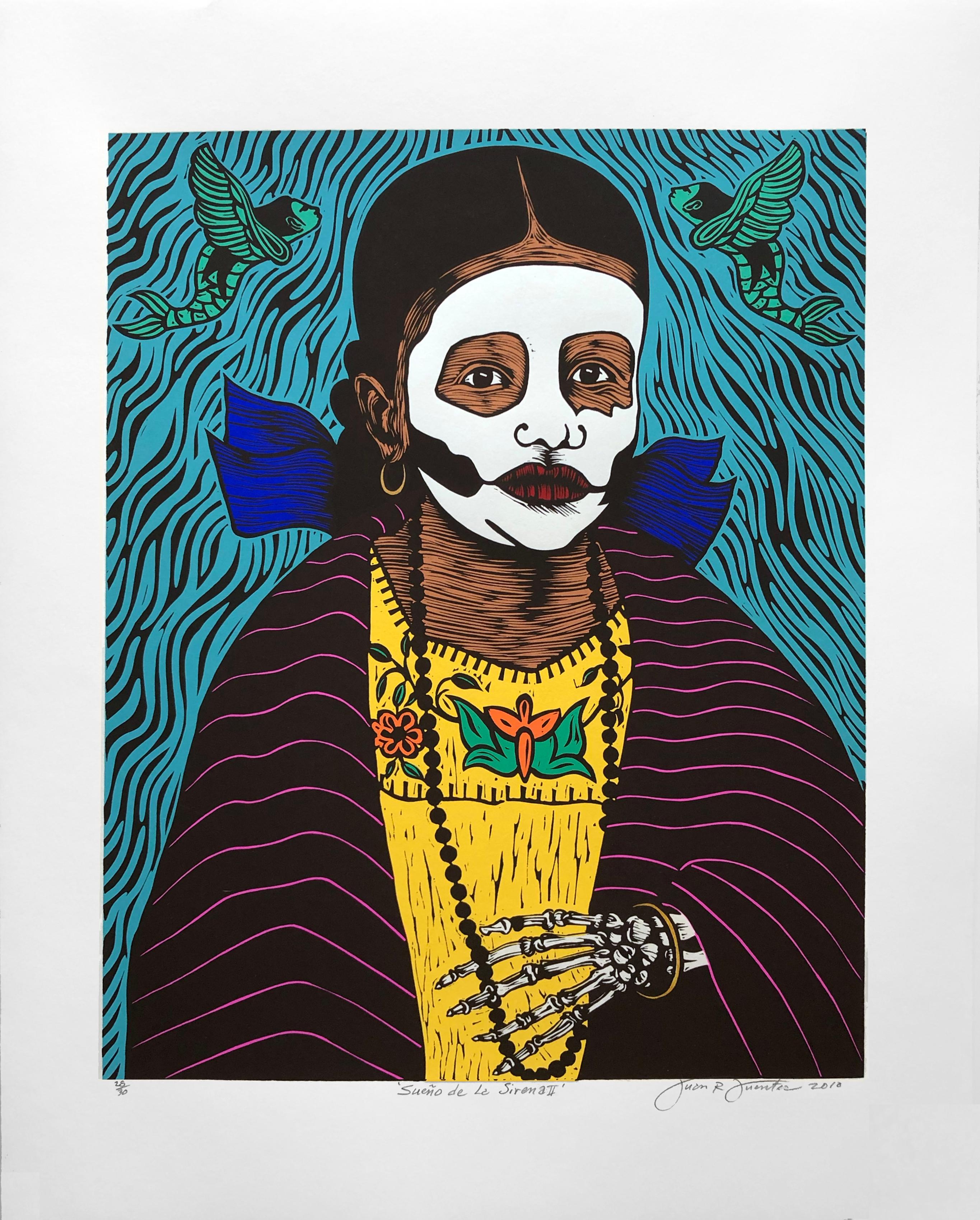 Sueno de La Sirena II (Sogno di sirena del Dia de Los Muertos) di Juan Fuentes in vendita 1