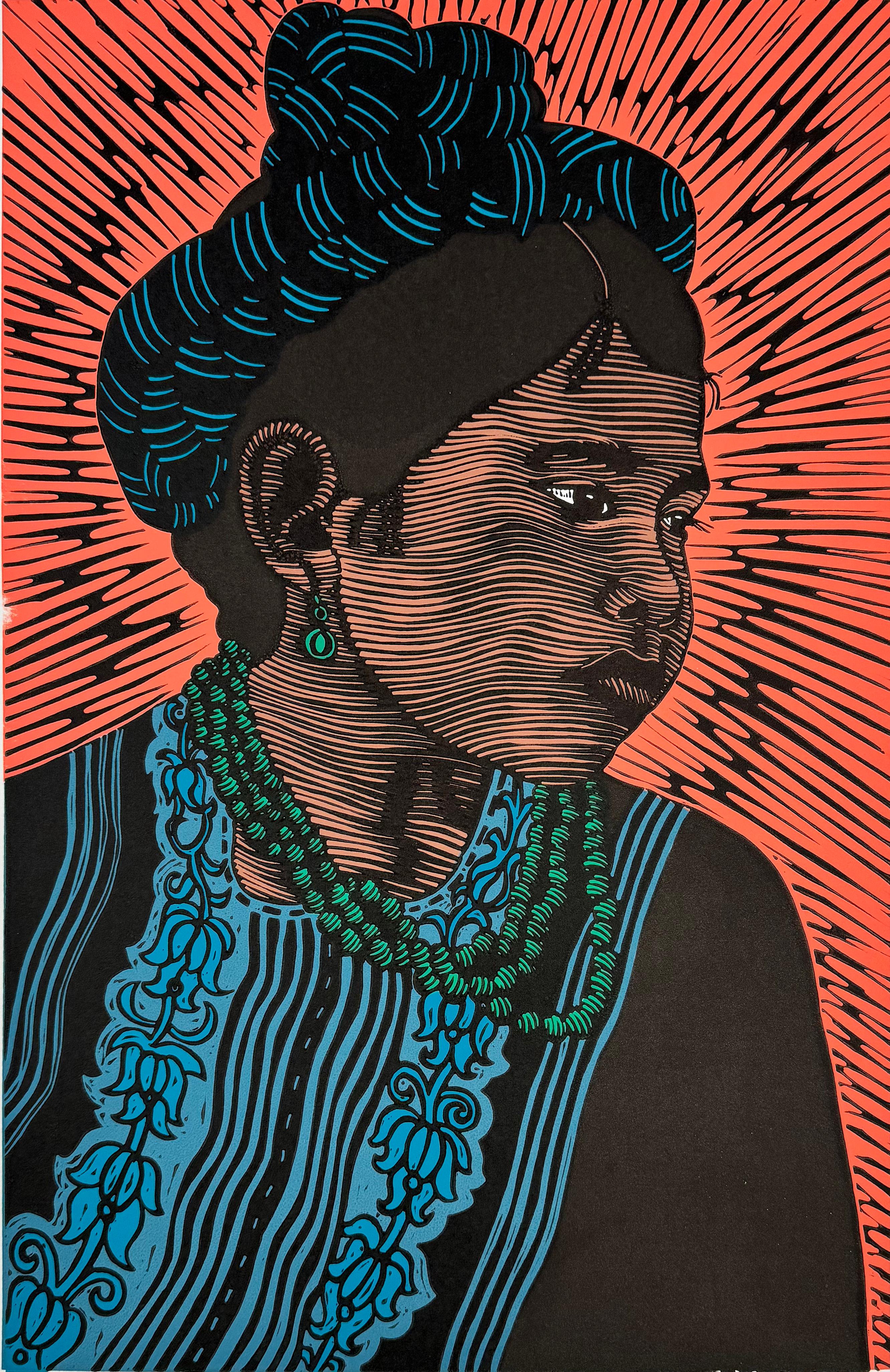 Medium: linocut
Year: 2016
Image Size: 18 x 12 inches
Edition Size: 20

Young girl in indigenous dress and jewelry.

As a cultural activist/artist/printmaker, Juan Fuentes has dedicated his career to being part of a global movement for social
