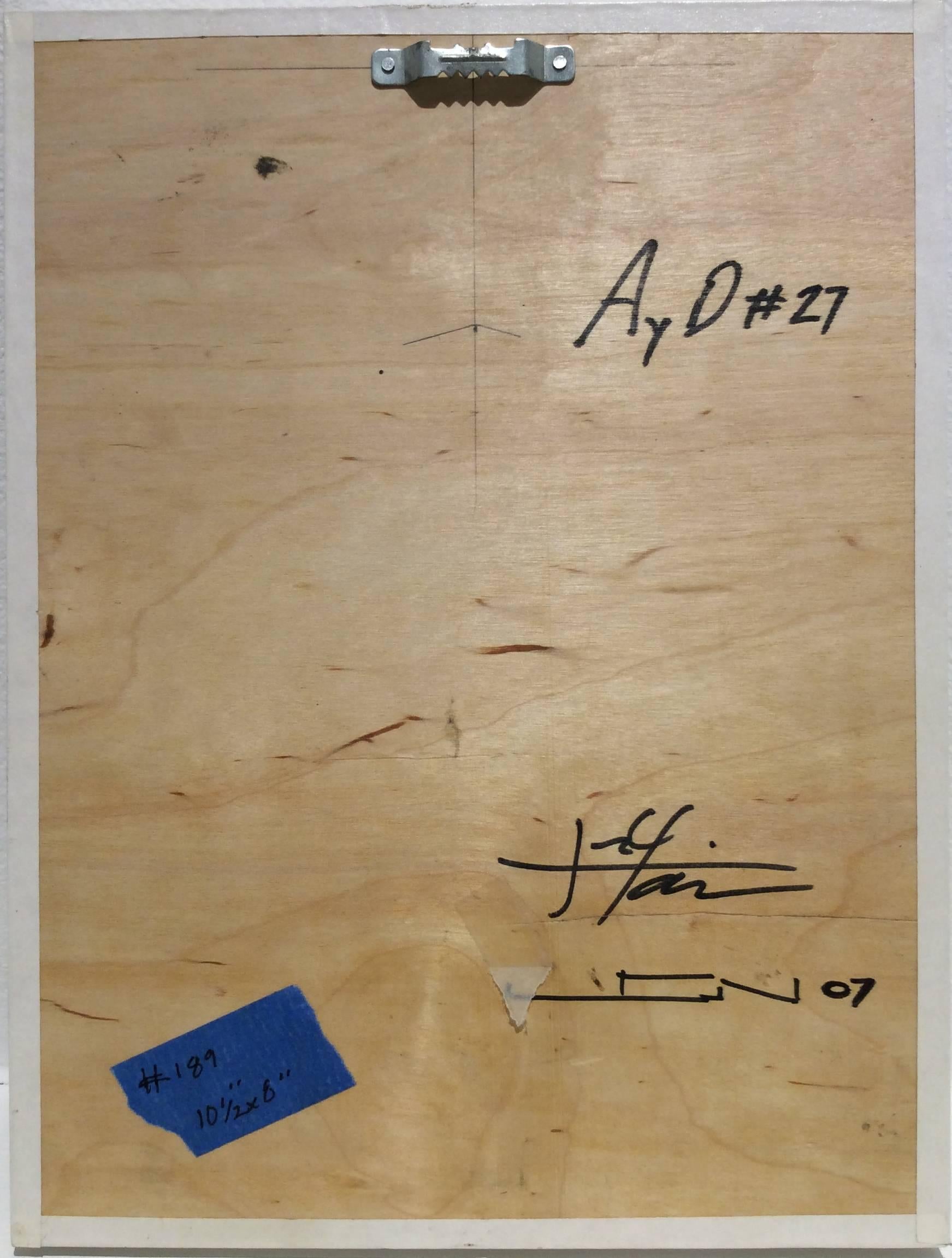 Almas y Dientes: Panel 27 (Mixed Media Drawing of Tooth Mounted on Panel) - Contemporary Art by Juan Garcia-Nunez