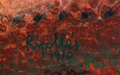 Figure Holding Flowers, Impressionist Oil Painting by Juan Garcia Ripolles