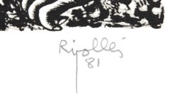 Figura en el Frente de las Casas, Signed Lithograph by Juan García Ripollés