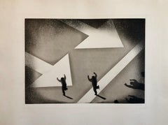 1970 Silencio, Direccion Unica, One Way Spanish Political Etching Pop Art Print