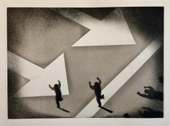 1970 Silencio, Direccion Unica, One Way Spanish Political Etching Pop Art Print
