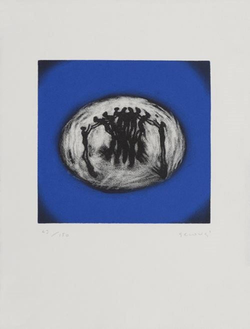 Juan Genoves (Spain, 1930-2020)
'Untitled', 1996
engraving, silkscreen on paper
15.8 x 11.9 in. (40 x 30 cm.)
Edition of 150
ID: GEN1205-005-150_1
Hand-signed by author
________________________________
Juan Genovés is a Spanish artist known for his