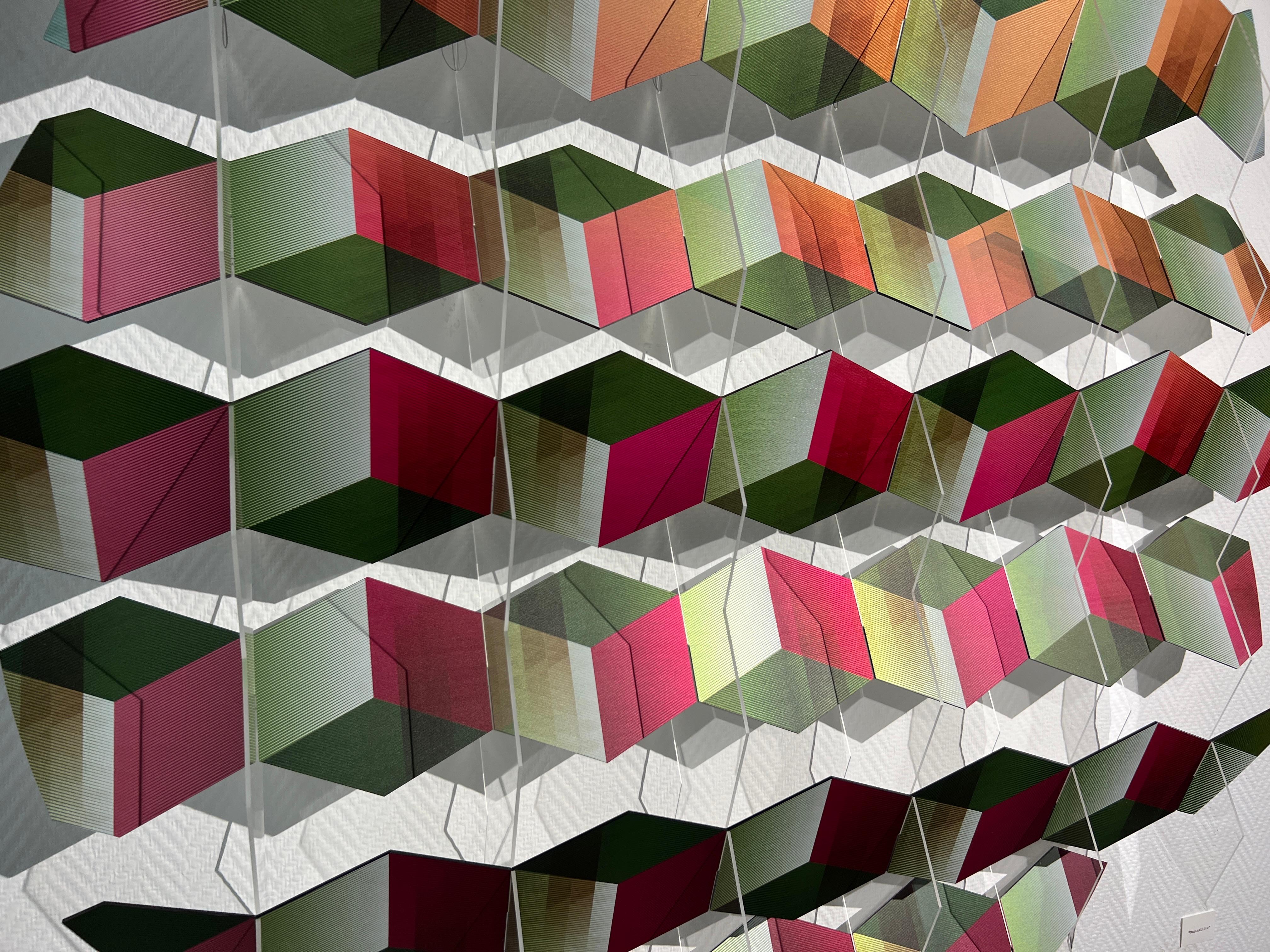 Buganvilias - Abstract Geometric Mixed Media Art by Juan Gerstl