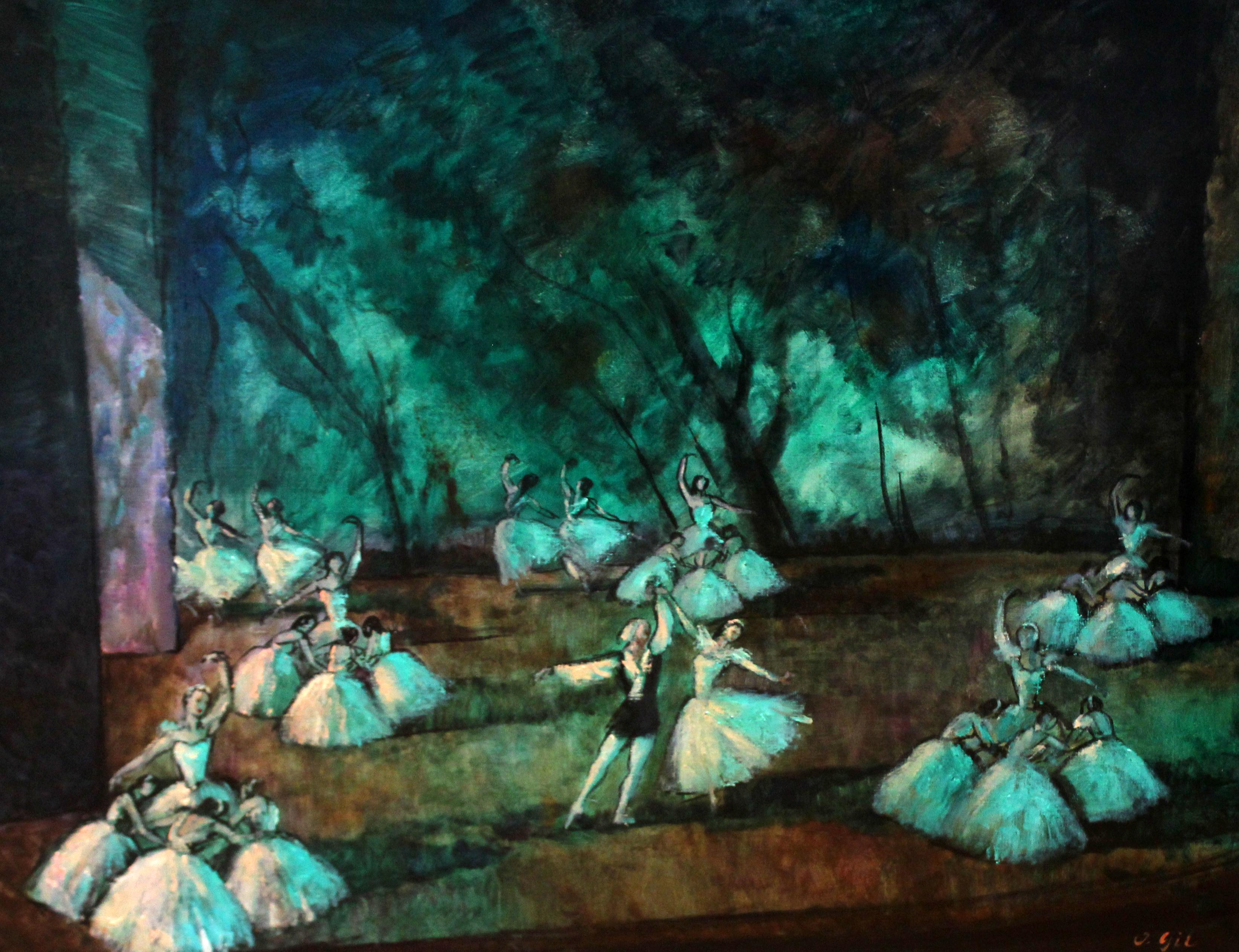 Les Sylphides - Huile sur toile - Encadrée - Signée - 1954 - 133 x 165 cm.