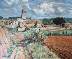 Autumn Morning Spain oil on canvas painting mediterranean landscape