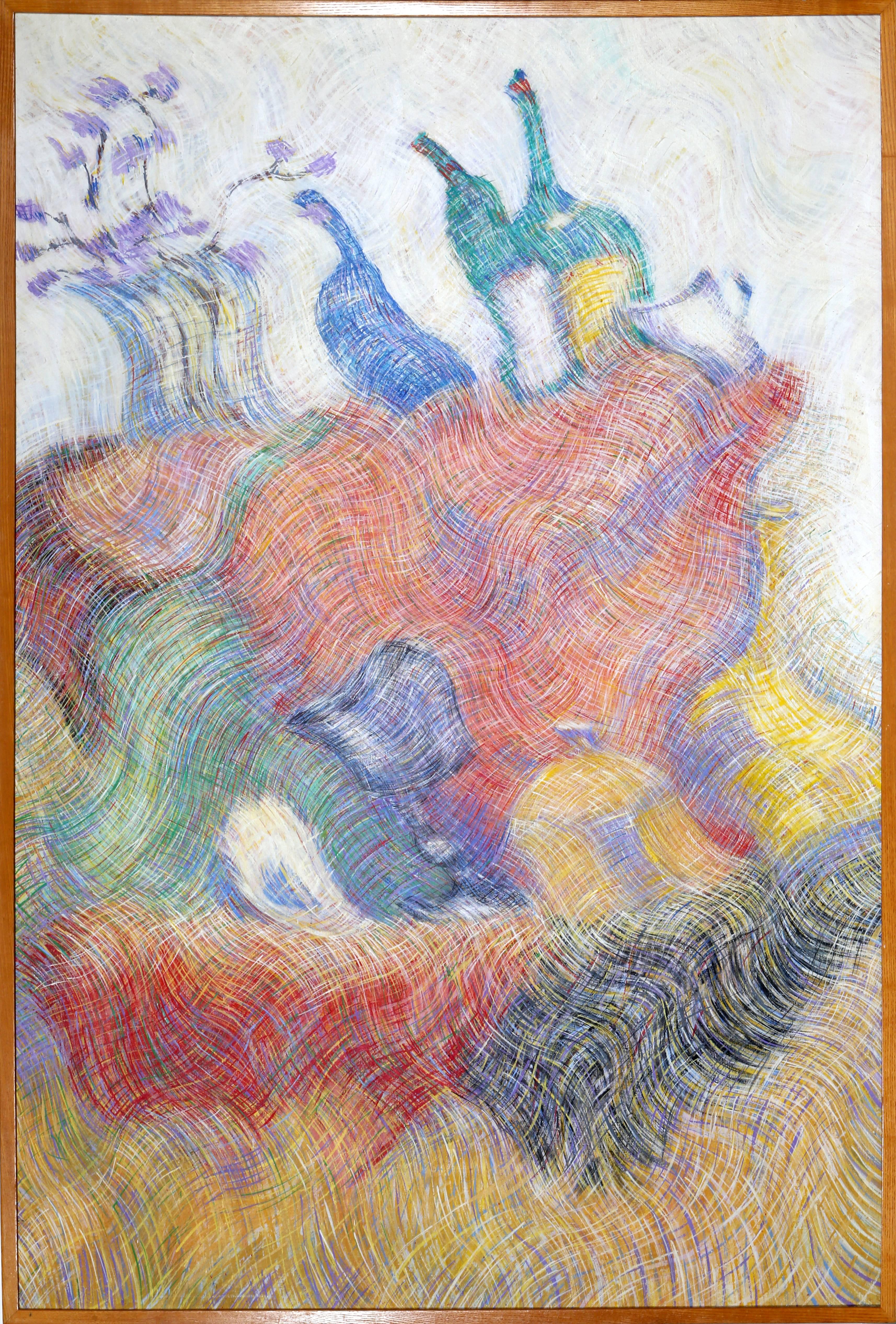 Künstler: Juan Manuel Gomez-Quiroz, Chilene (1939 -  )
Titel: Bodegon 5
Jahr: 1977
Medium: Öl auf Leinwand, verso signiert
Größe: 64  x 41.5 in. (162.56  x 105.41 cm)
Gerahmt: 65,25 x 42,75 Zoll
