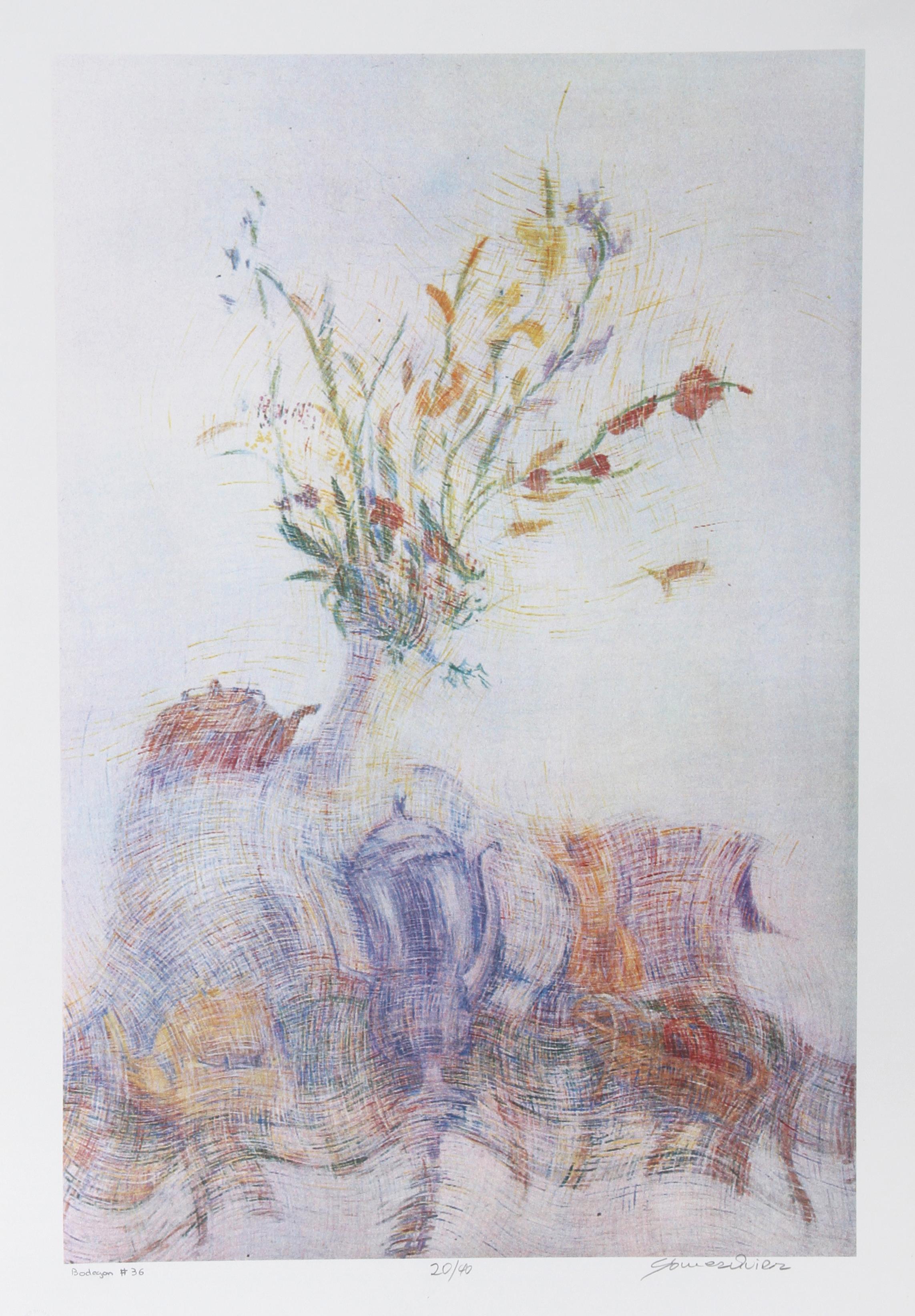 Bodegon 36, Surreal Still Life Lithograph by Quiroz