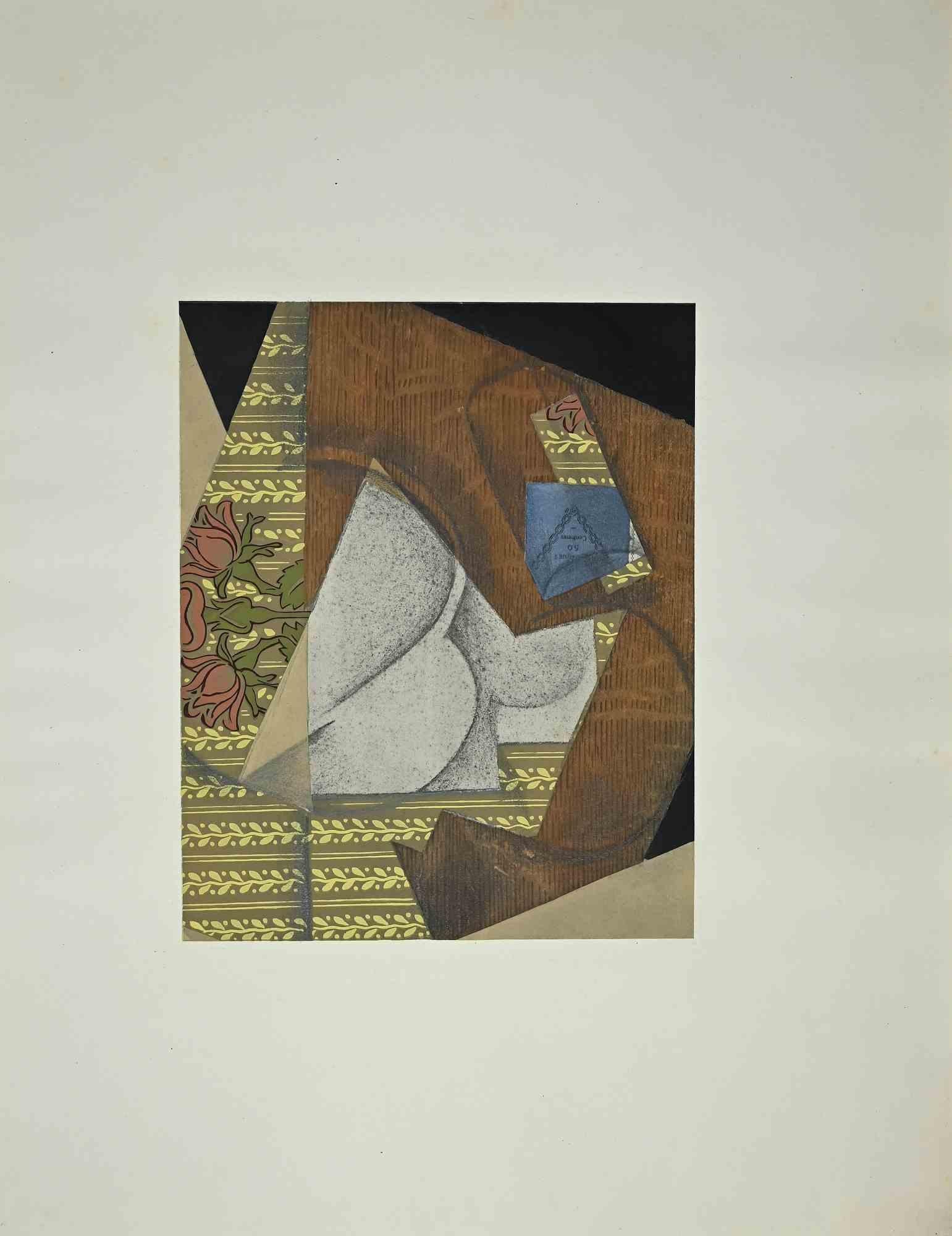 Le paquet de tabac est un collage original réalisé par Juan Gris (d'après M. Beaufuret) en 1933.

Bon état sur un papier filigrané de l'éditeur Bucher-Becker. Non signé.

Au dos, l'embossage de l'éditeur.

Passpartout en carton crème coloré (40x52