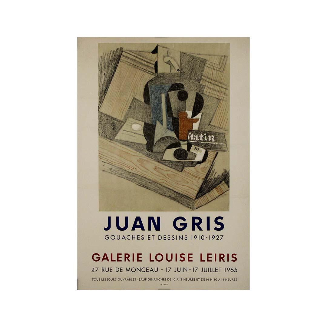 Manifesto originale della mostra del 1965 di Juan Gris alla Galerie Louise Leiris di Parigi in vendita 2