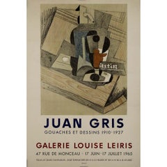 1965 original exhibition poster by Juan Gris at Galerie Louise Leiris in Paris