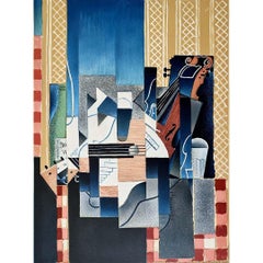 Cartel de exposición de 1977 de Juan Gris editado por Mourlot para la Galería Berggruen