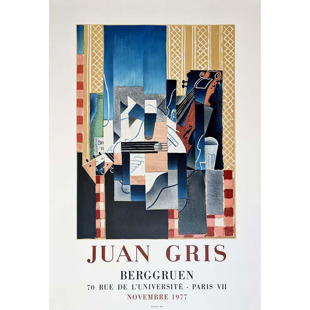 1977 exhibition poster by Juan Gris edited by Mourlot for the Gallery Berggruen For Sale 2