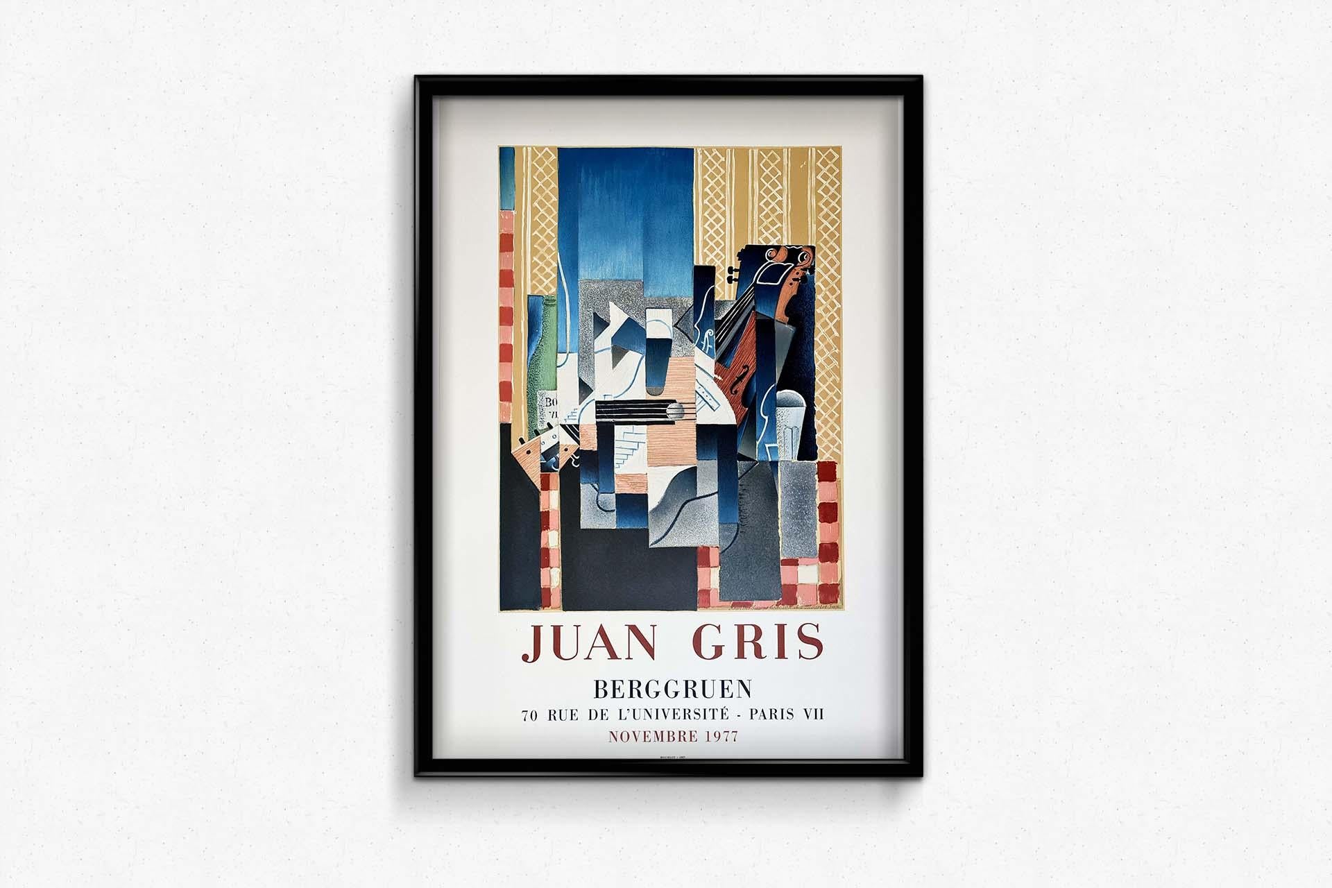 1977 exhibition poster by Juan Gris edited by Mourlot for the Gallery Berggruen For Sale 3