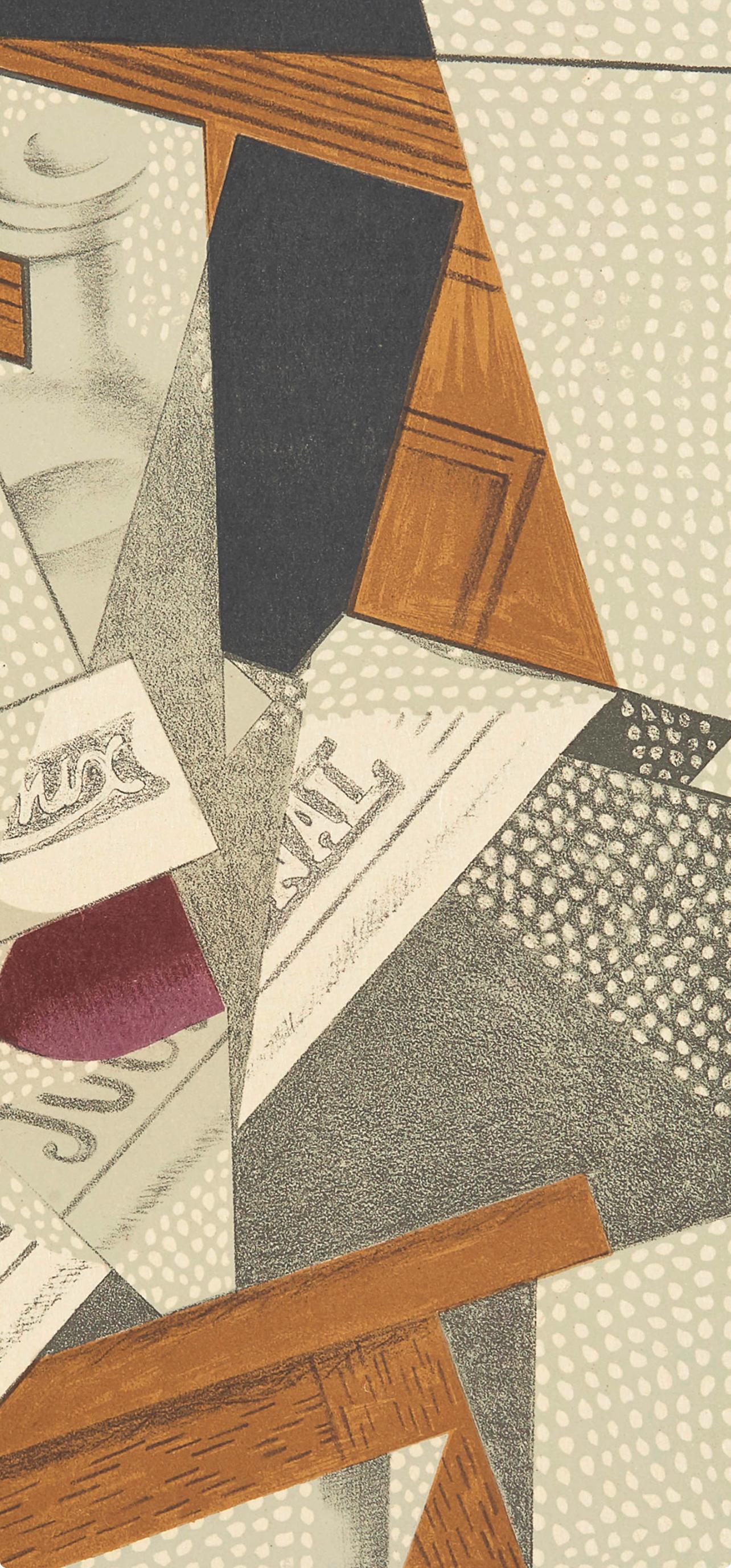 Gris, Bouteille (Kahnweiler 26), Au Soleil du Plafond (after) - Cubist Print by Juan Gris