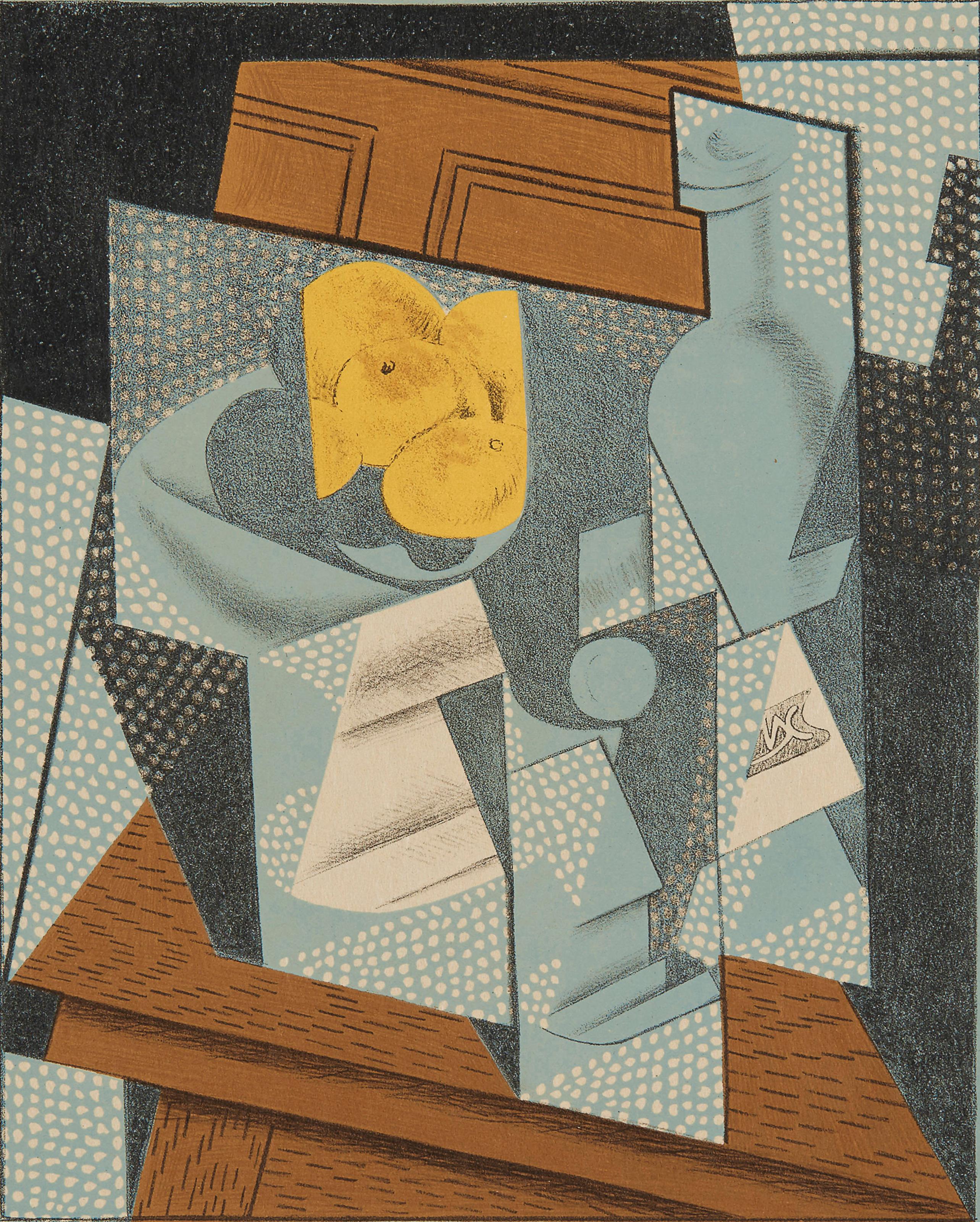 Juan Gris Abstract Print – Gris, Compotier (Kahnweiler 1969), Au Soleil du Plafond (nach)