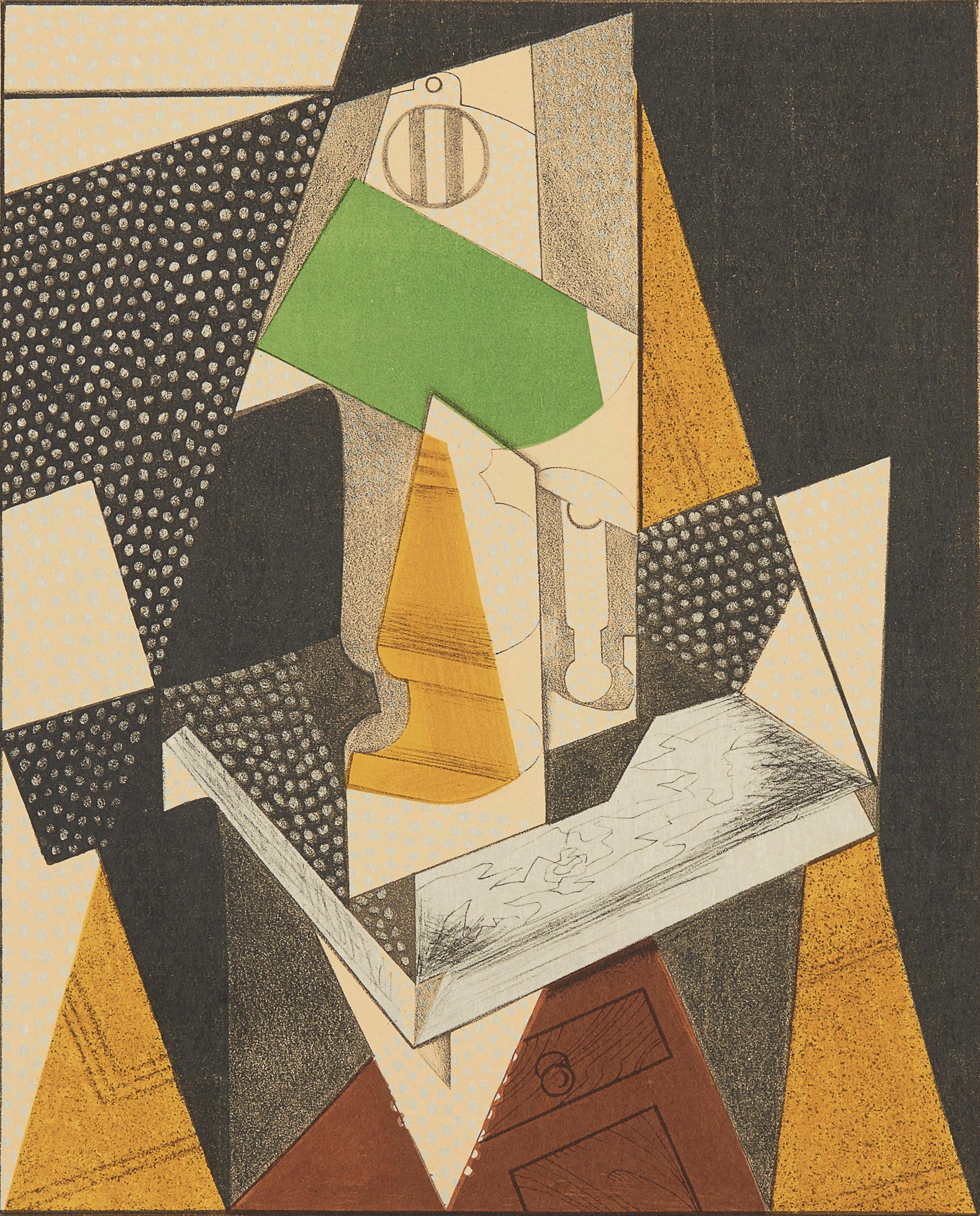 Juan Gris Abstract Print - Gris, La Lampe (Kahnweiler 1969), Au Soleil du Plafond (after)