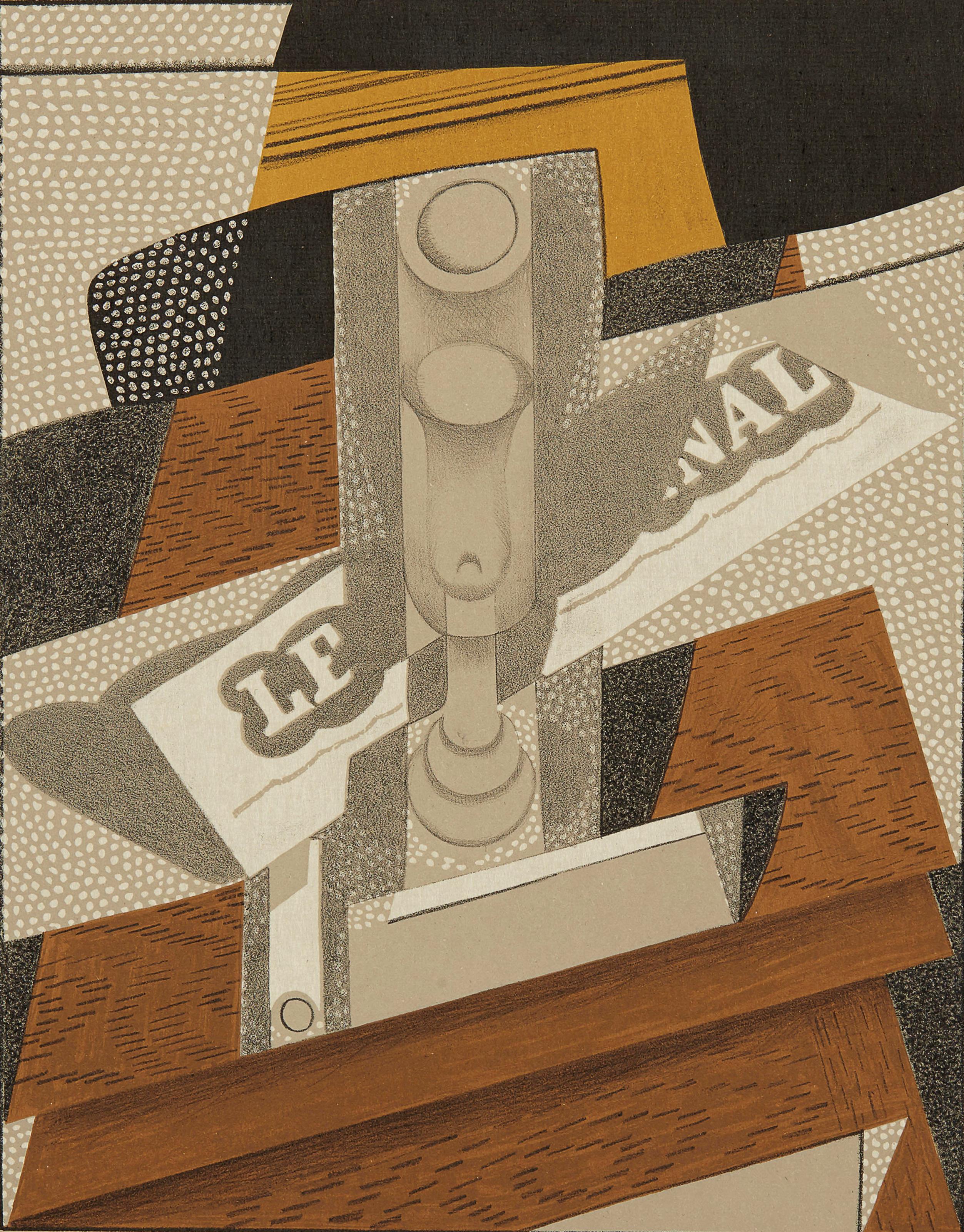 Abstract Print Juan Gris - Gris, La Pipe (Kahnweiler 1969), Au Soleil du Plafond (après)