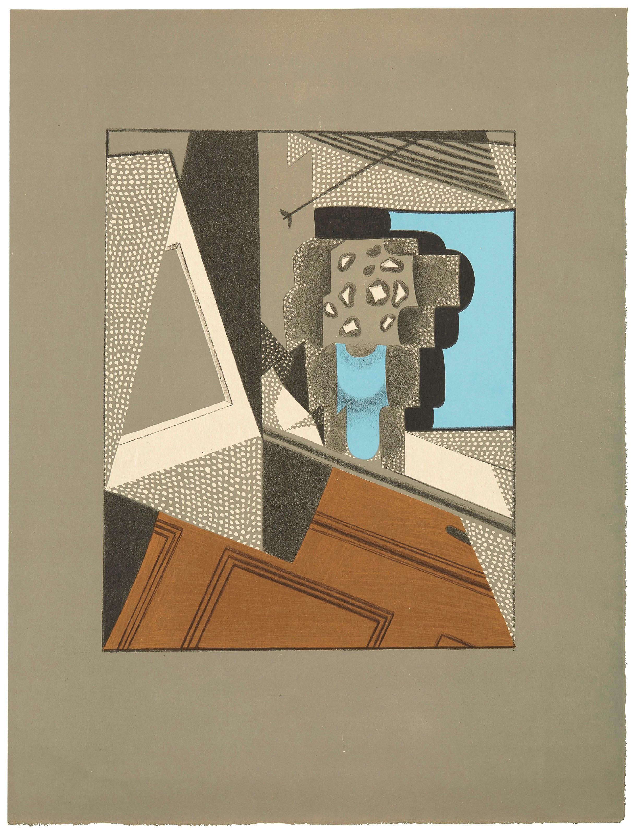 Gris, Pot de Fleurs (Kahnweiler 26), Au Soleil du Plafond (after) - Cubist Print by Juan Gris