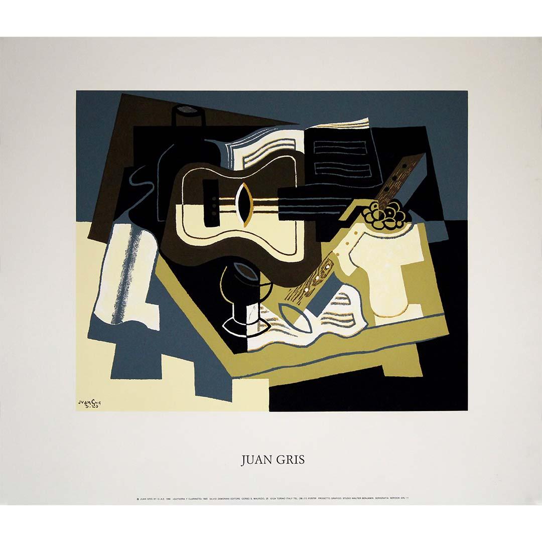 “Guitarra y Clarinette” is a 1990 original poster - Juan Gris