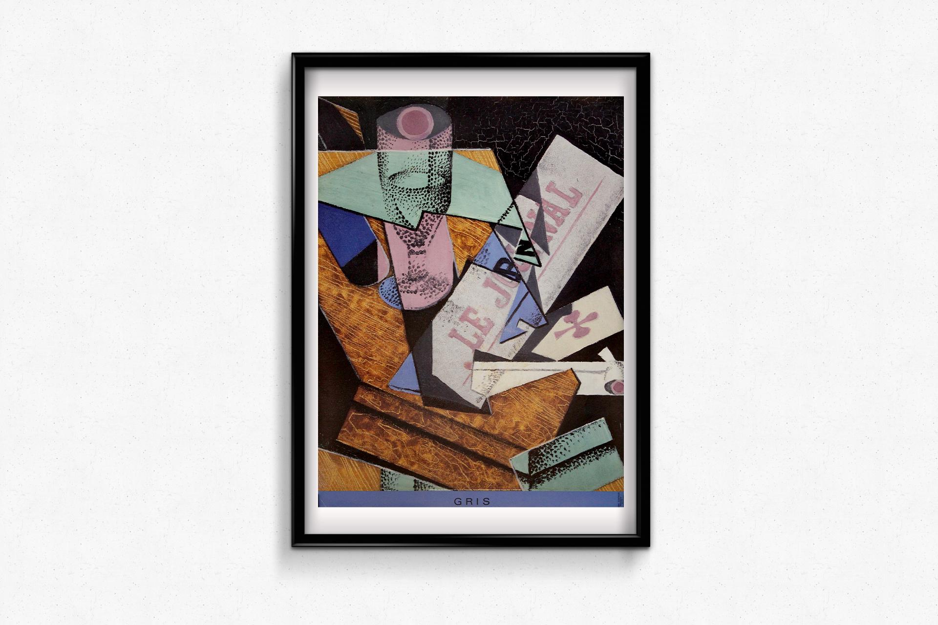 Original exhibition poster by Juan Gris from 1990 features “Verre et Journal” For Sale 2