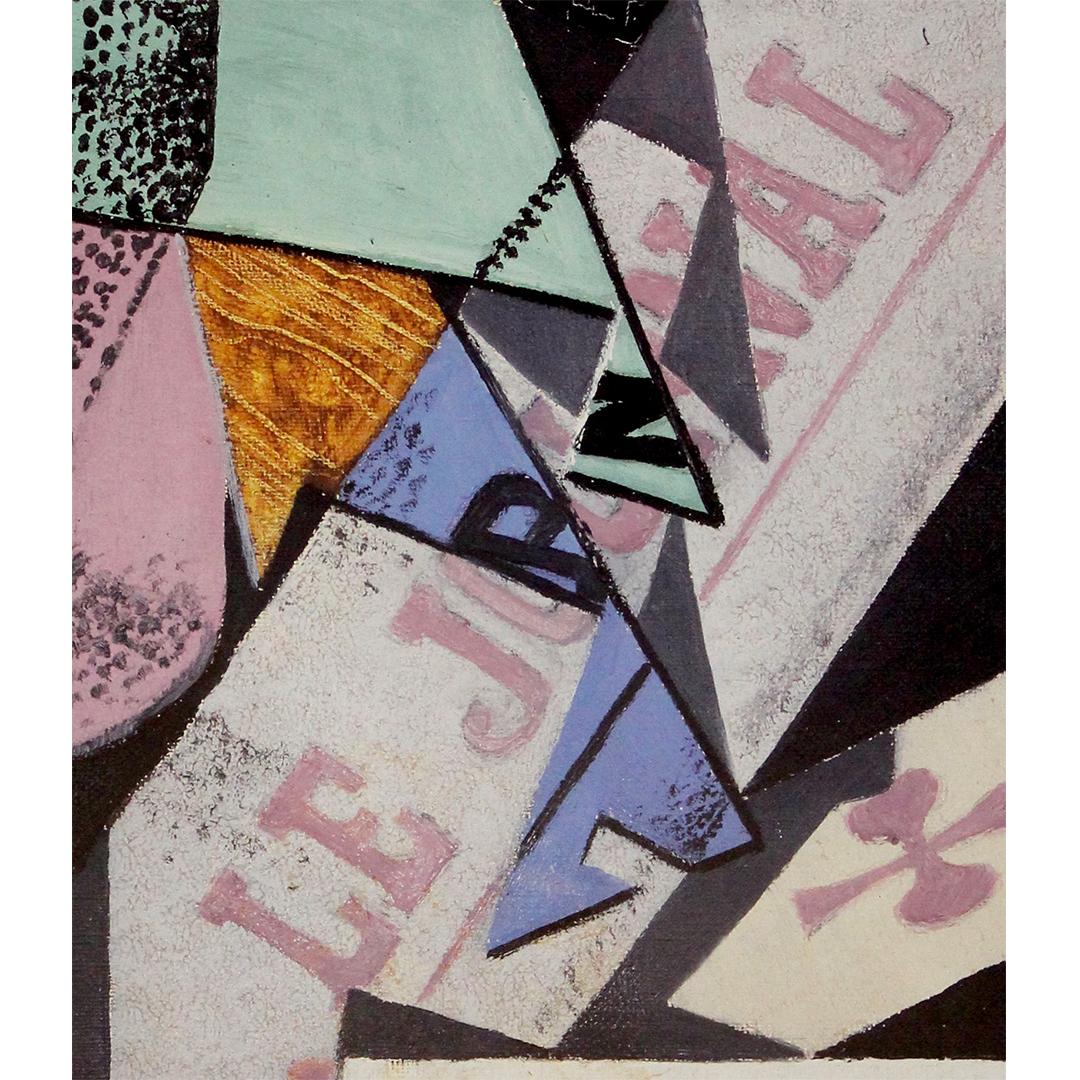 Original exhibition poster by Juan Gris from 1990 features “Verre et Journal” For Sale 3