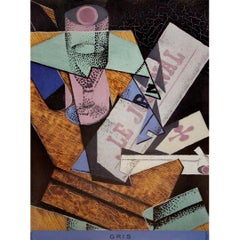 Original exhibition poster by Juan Gris from 1990 features “Verre et Journal”