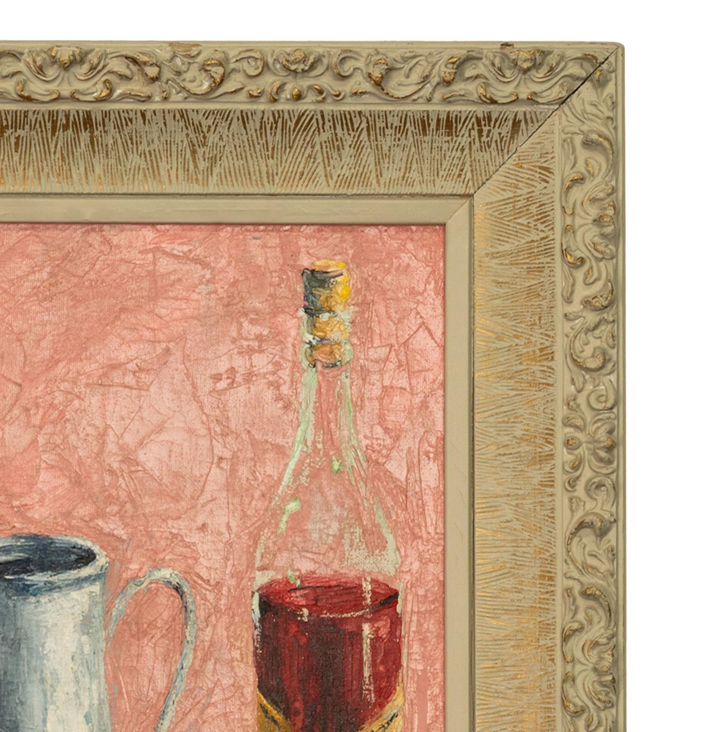  Nature morte moderniste espagnole abstraite impressionniste sur toile à l'huile 1950  en vente 7