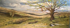 "Owls at Dawn", Oil on panel Post-Impressionist Large Format Living Landscape