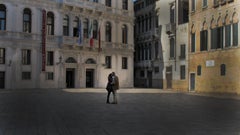 "The Kiss" - Horizontal figurative photo with Venice's buildings background.