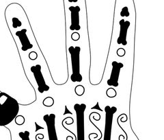 "Felipe Ehrenberg hand design" - Horizontal black and white digital print.