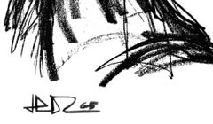 "Horse called wind" - Horizontal black and white horse giclee.