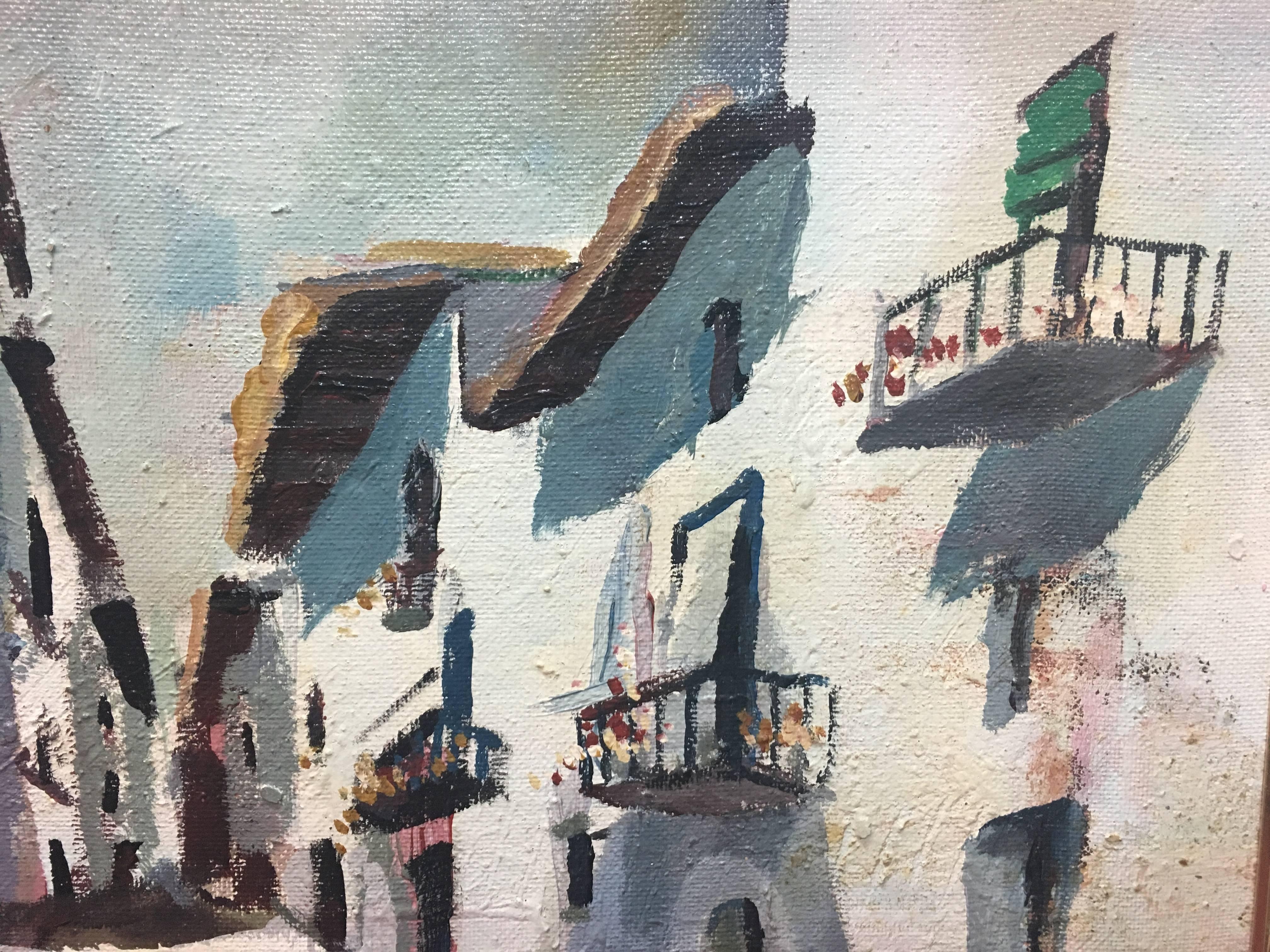 
Abella. Peinture acrylique cubiste originale 

Juan Jose Abella Rubio est né à Estercuel, un hameau ancré dans le bassin minier de Teruel, en mars 1944. Dans sa peinture, les couleurs ocre et rougeâtres de son premier environnement sont bien