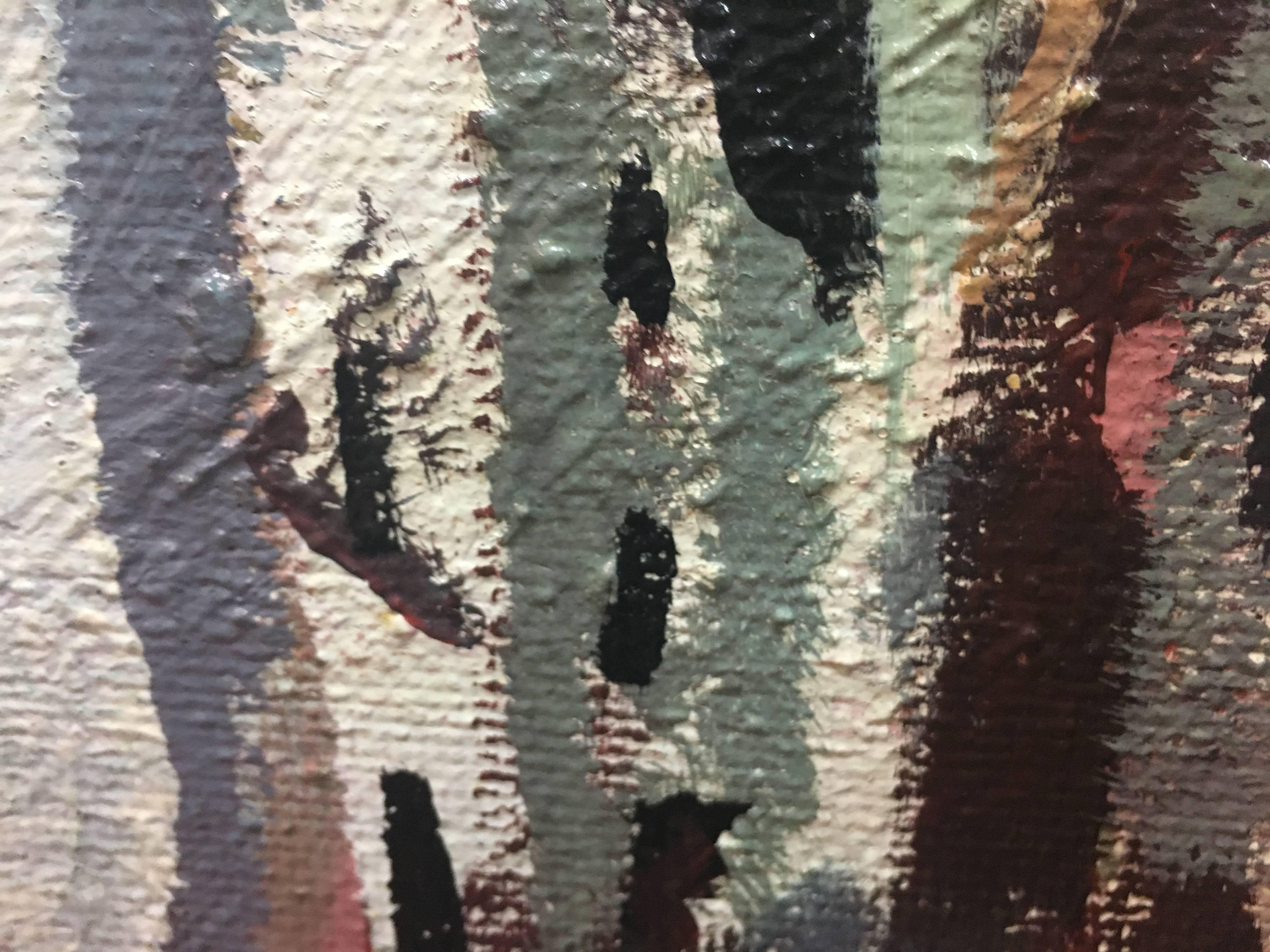 Peinture acrylique cubiste originale d'Abella Town Street en vente 3