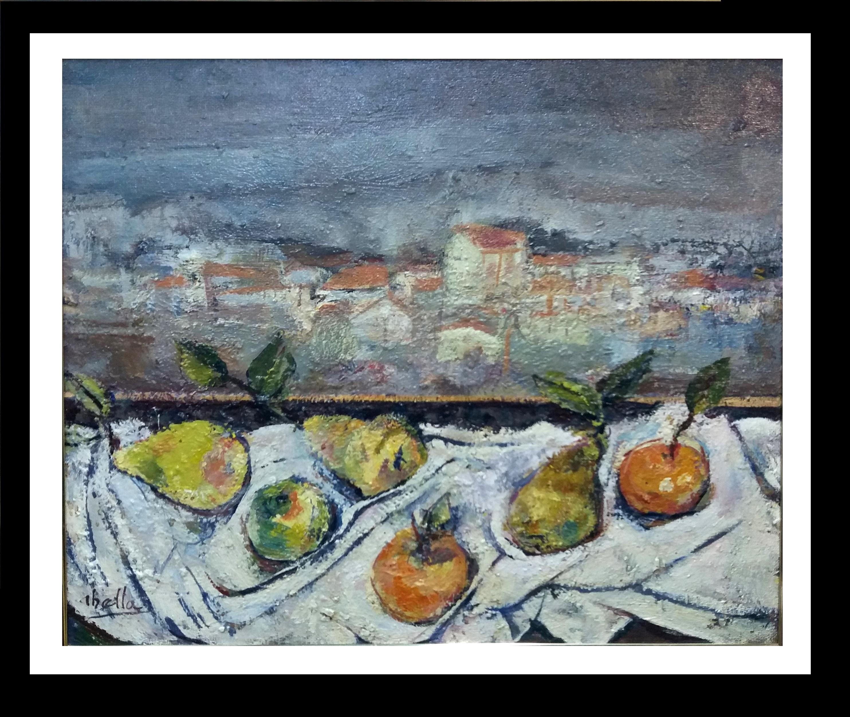 Abella 6 Fruit Original Still-life Cubist acrylic painting