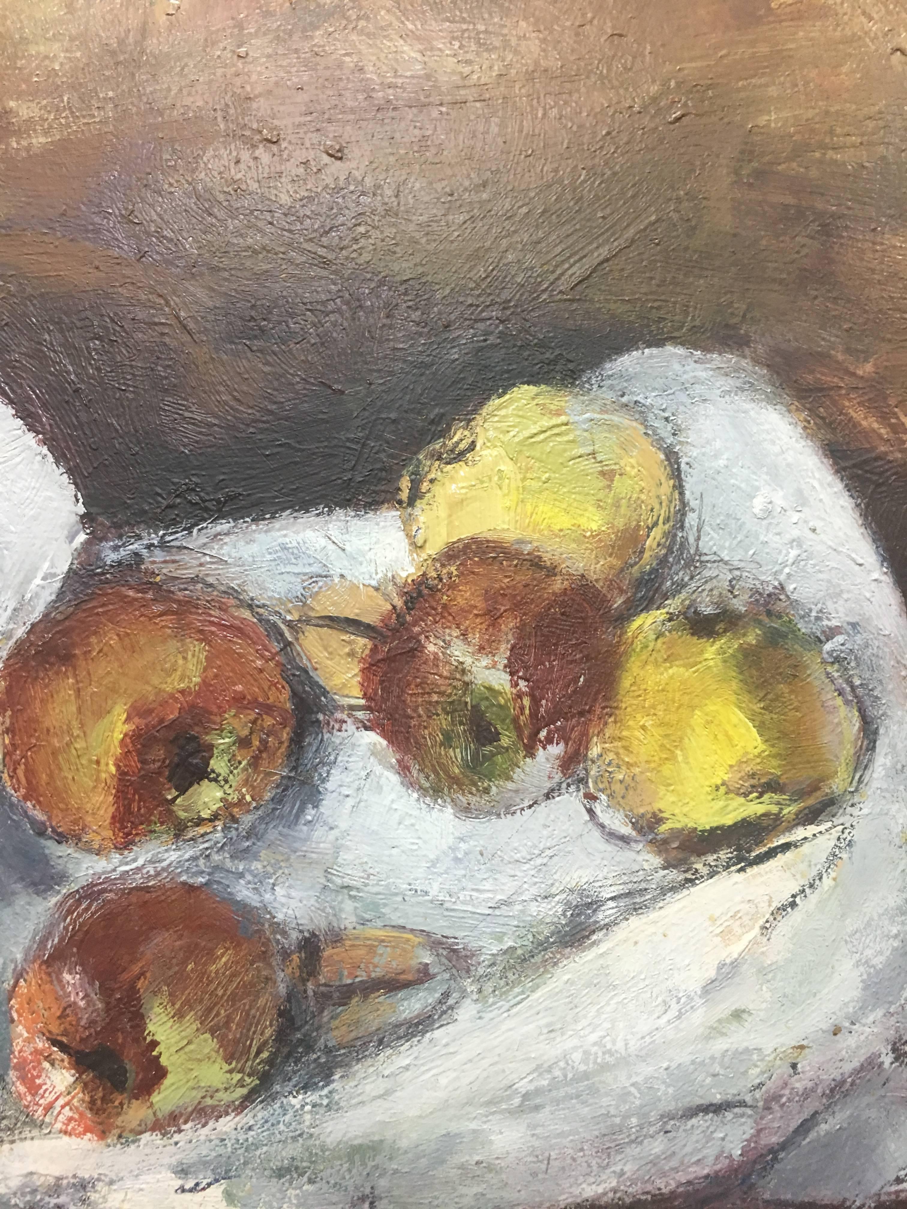  Abella  Fruits  Vertical   original still life Cubist acrylic painting For Sale 3