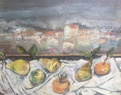 Abella Fruit Original Still-life Cubist acrylic painting