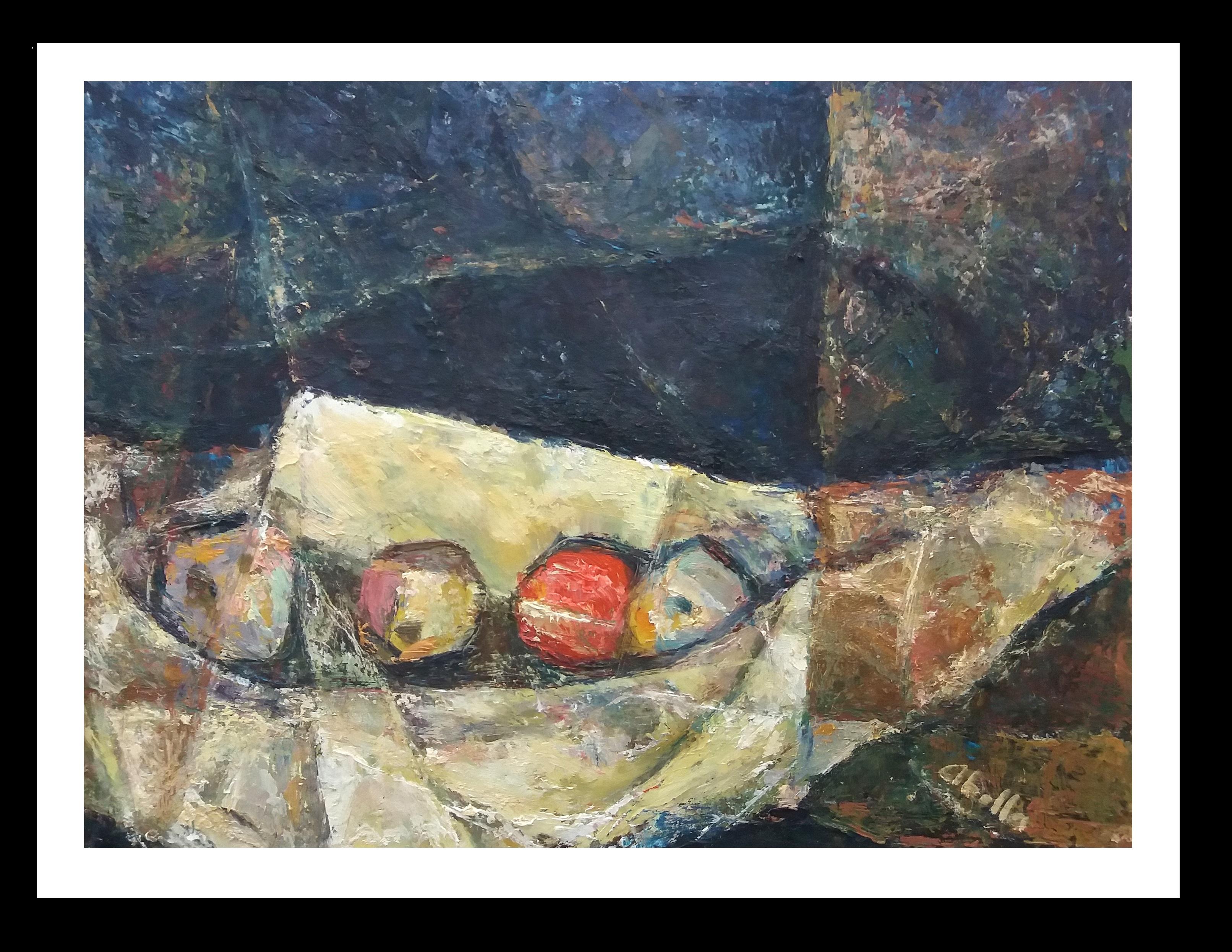  Abella original still life cubist acrylic painting - Painting by Juan Jose Abella Rubio