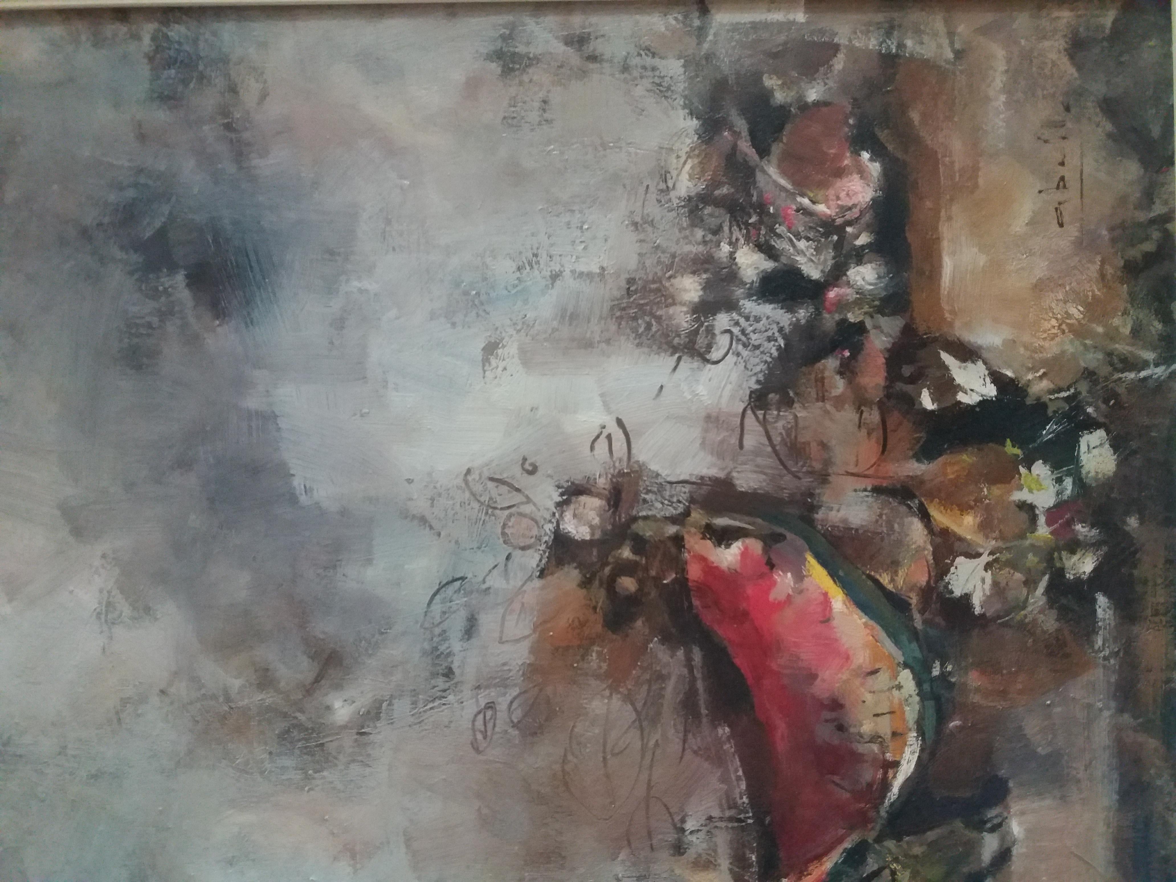 Abella  Verticale  Grande. Still-lafe cubista originale  pittura su tela acrilica - Painting Cubismo di Juan Jose Abella Rubio