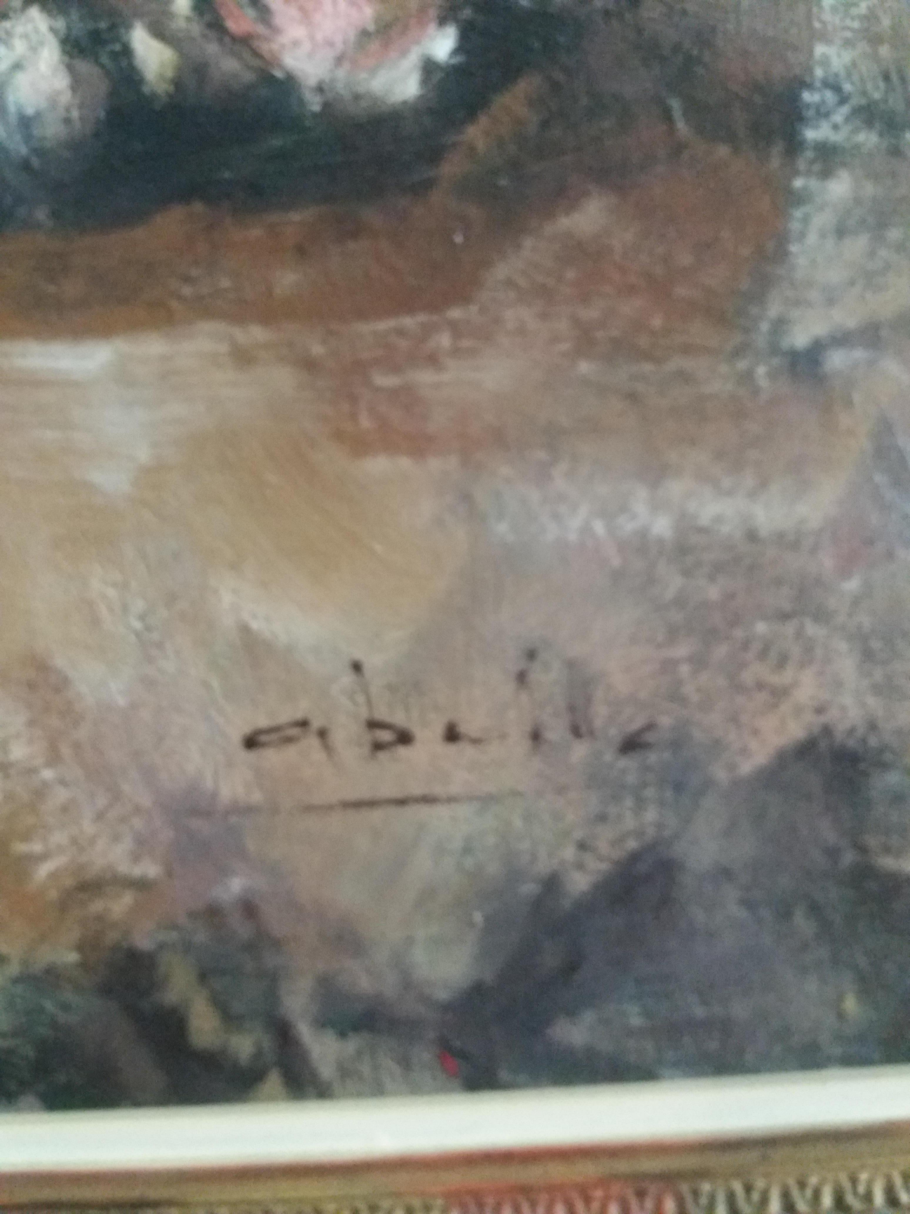 Abella  Vertical  Grandes. Still-lafe Cubist original  peinture acrylique sur toile en vente 2