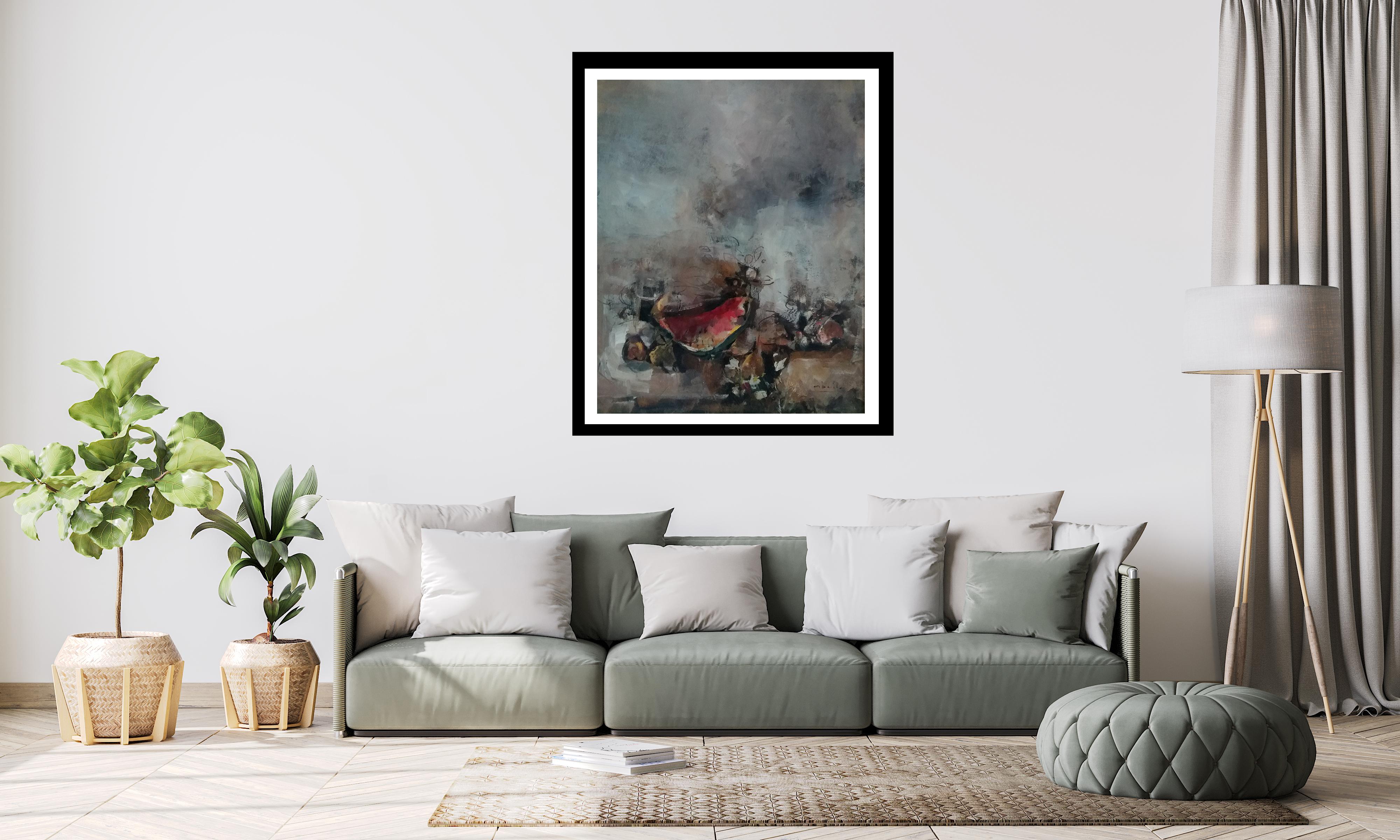 Abella  Vertical  Grandes. Still-lafe Cubist original  peinture acrylique sur toile en vente 4