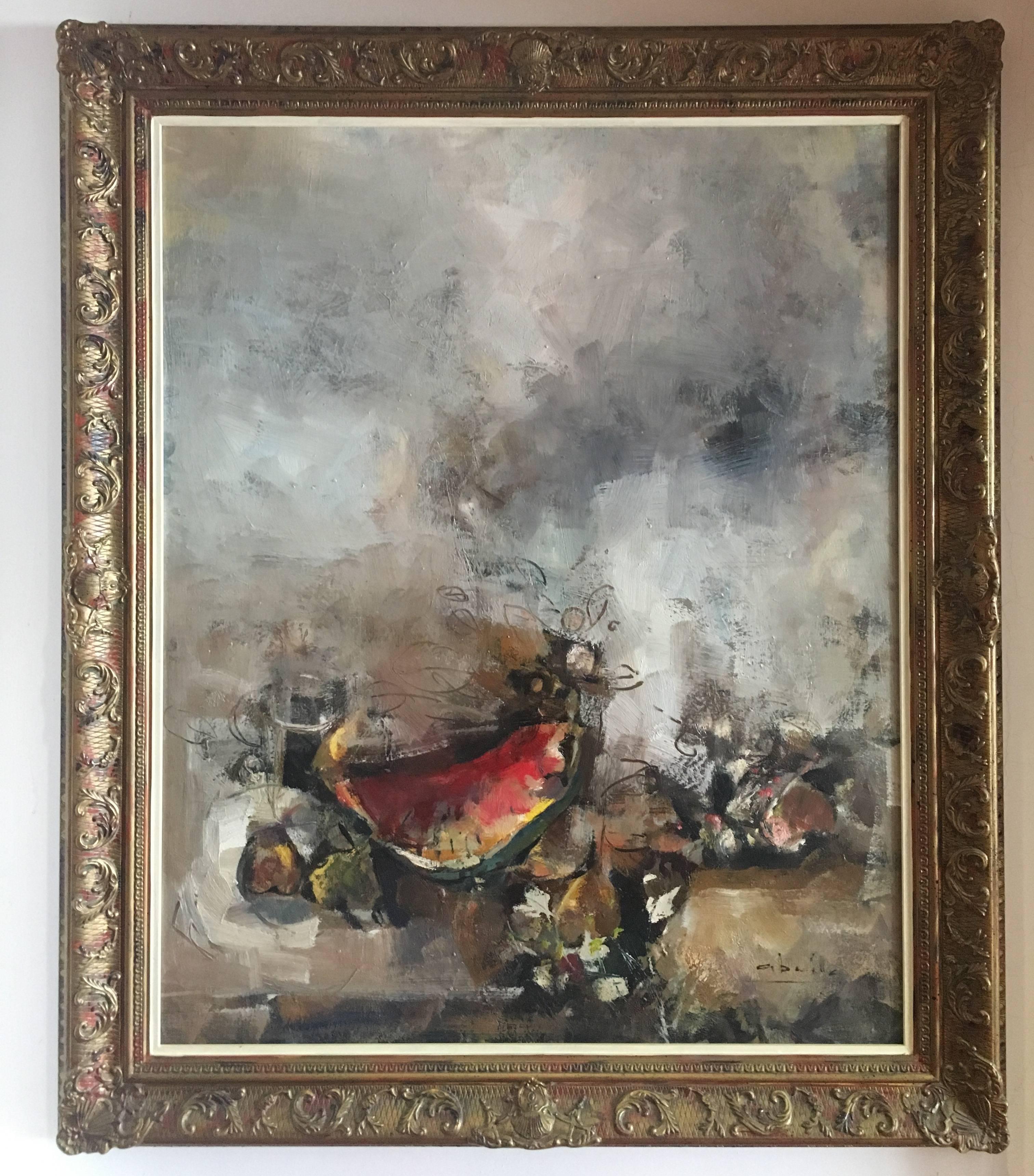 Still-Life Painting Juan Jose Abella Rubio - Abella  Vertical  Grandes. Still-lafe Cubist original  peinture acrylique sur toile