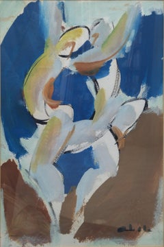 j. Abella Turnerin Original Acrylgemälde gerahmt.