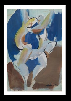 j. Abella Turnerin Original Acrylgemälde gerahmt.
