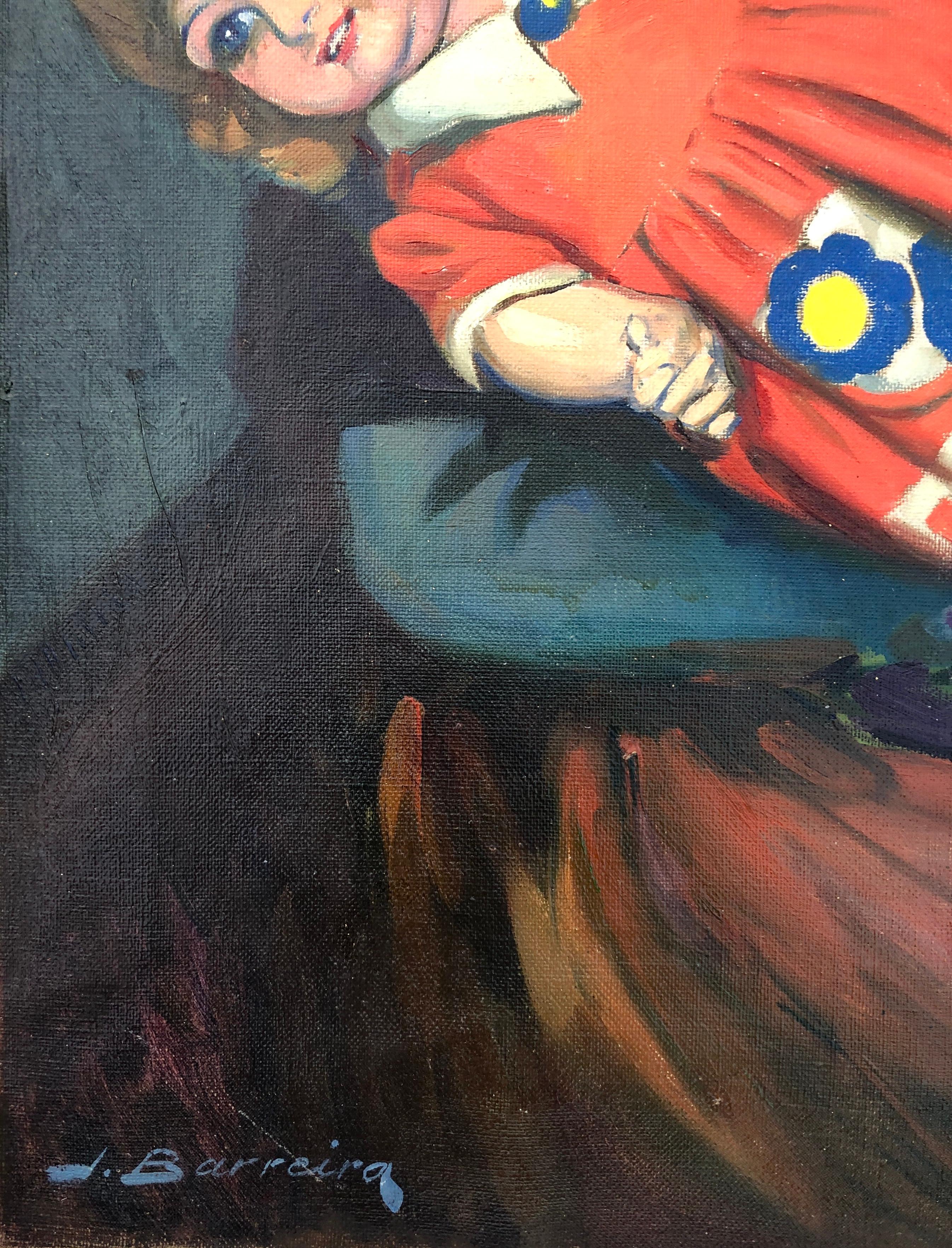 Hijas de España óleo sobre lienzo pintura mujer joven - Painting de Juan Jose Barreira