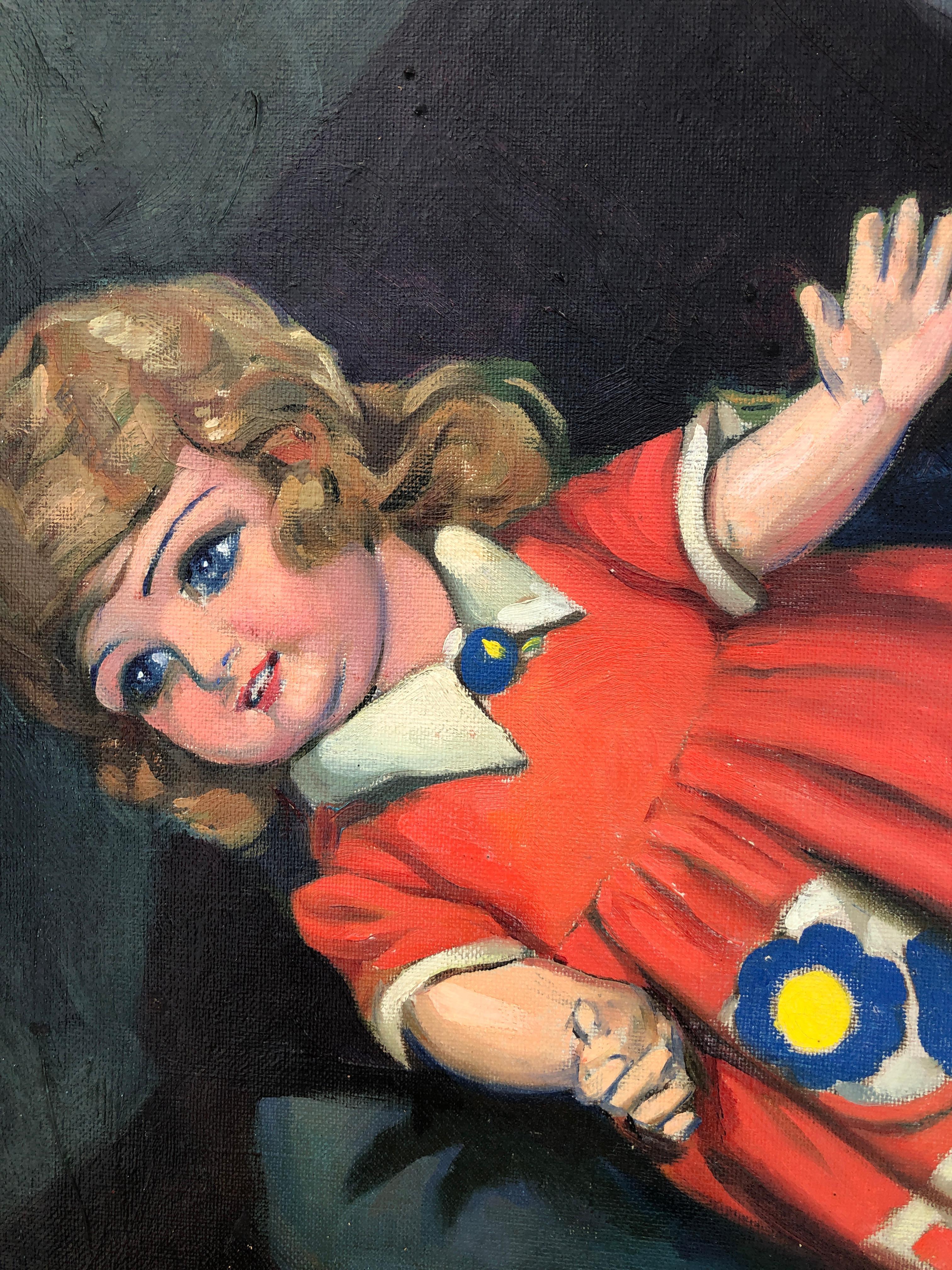 Hijas de España óleo sobre lienzo pintura mujer joven - Painting Académico de Juan Jose Barreira
