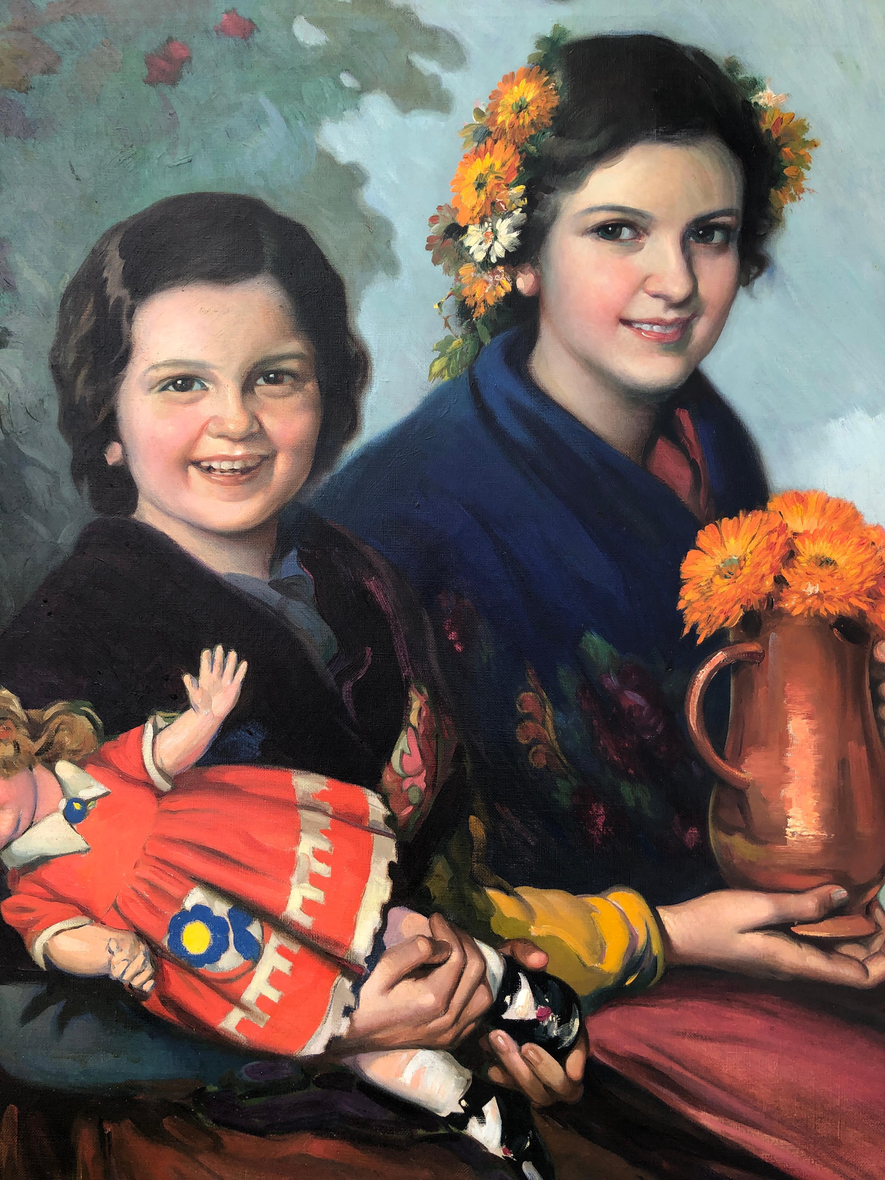 Hijas de España óleo sobre lienzo pintura mujer joven 2