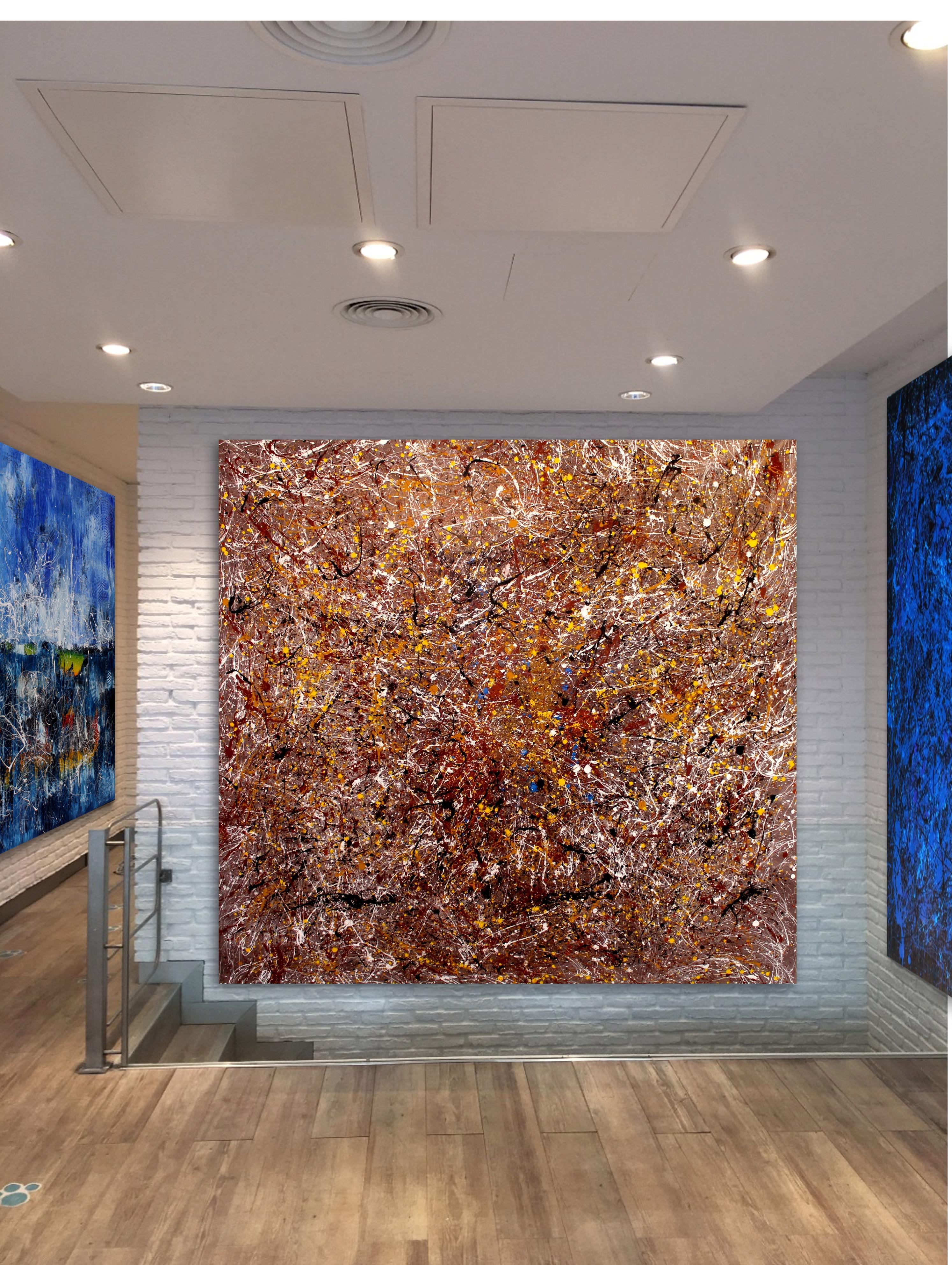 Gemälde: Acryl und Emaille auf Leinwand. Ich habe Acrylfarben verwendet, um die Komposition zu gestalten und Reliefs und Formen zu erzeugen. Wenn Sie sich vor dieses Bild setzen, beruhigen sich Ihre Gefühle und Sie entspannen sich so, dass Sie